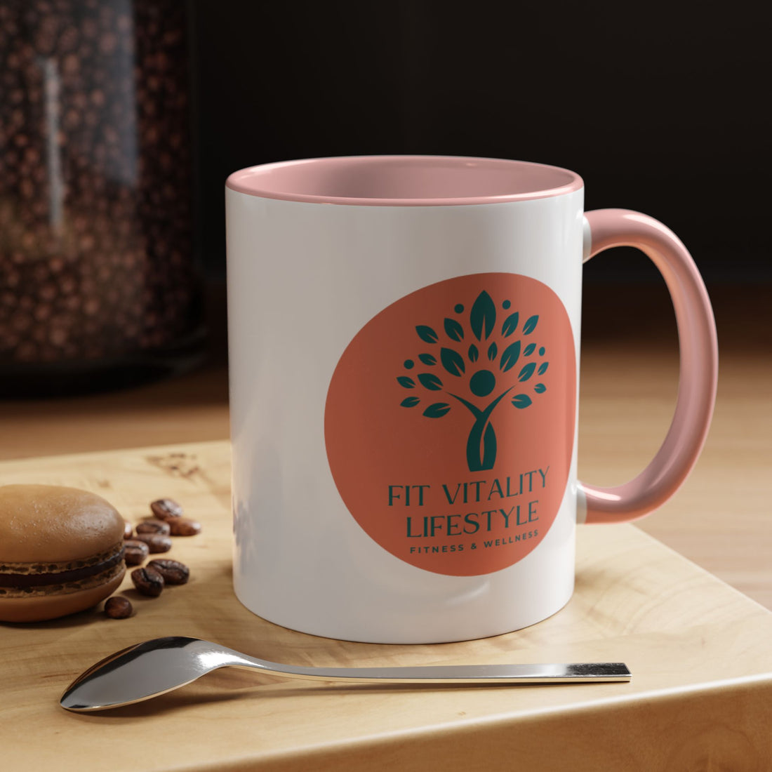 Accent Coffee Mug — Fit Vitality Lifestyle Logo Coffee Cup