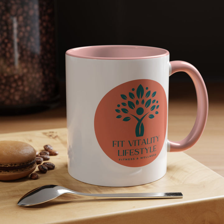 Accent Coffee Mug — Fit Vitality Lifestyle Logo Coffee Cup