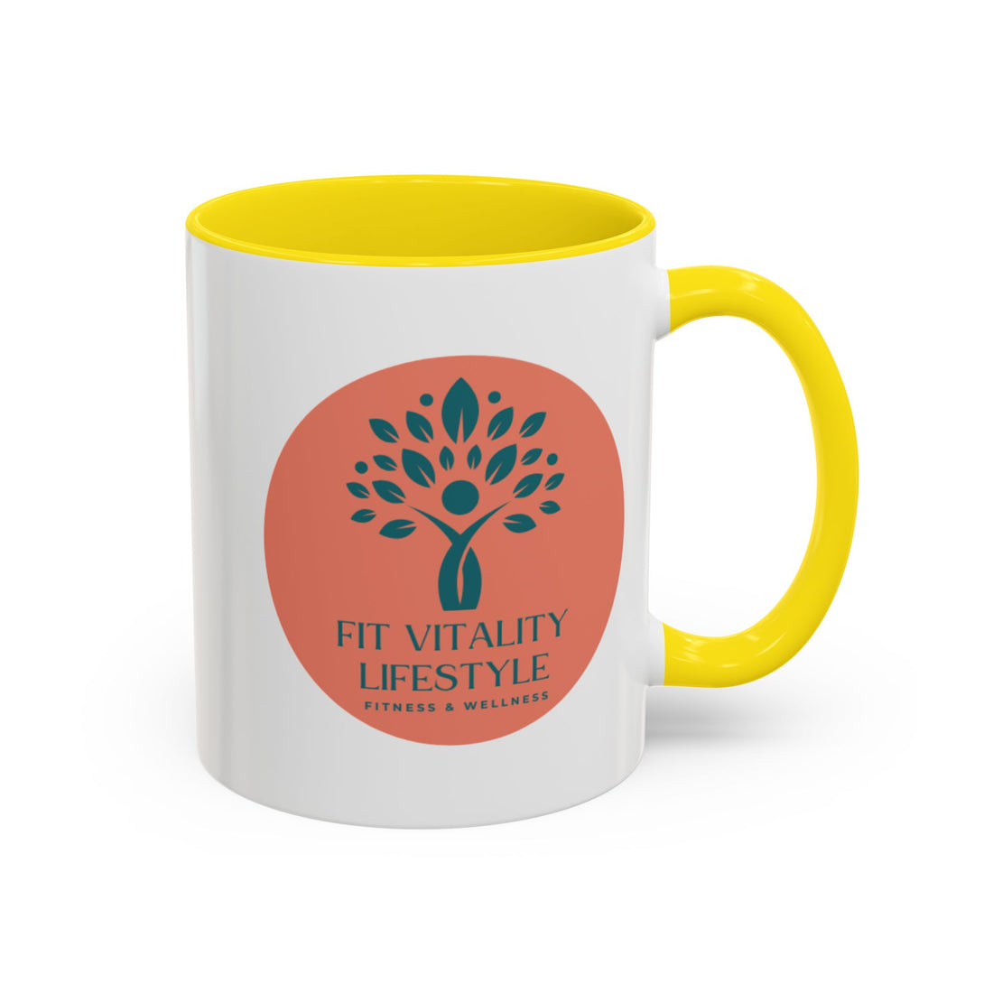 Accent Coffee Mug — Fit Vitality Lifestyle Logo Coffee Cup