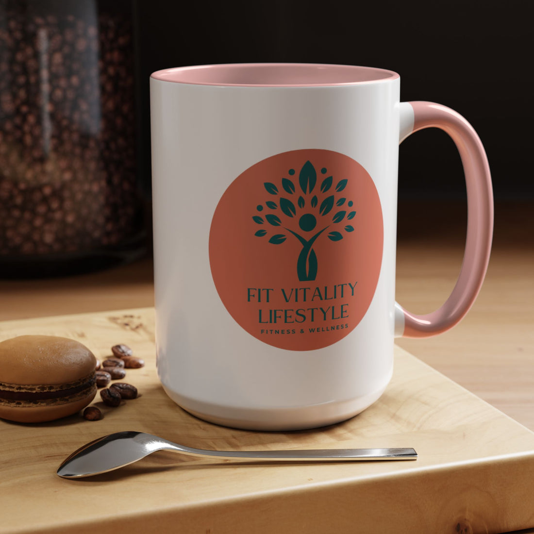 Accent Coffee Mug — Fit Vitality Lifestyle Logo Coffee Cup