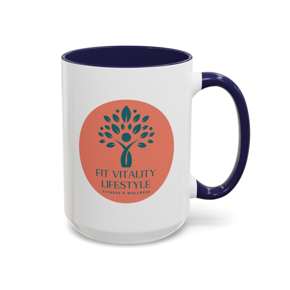 Accent Coffee Mug — Fit Vitality Lifestyle Logo Coffee Cup