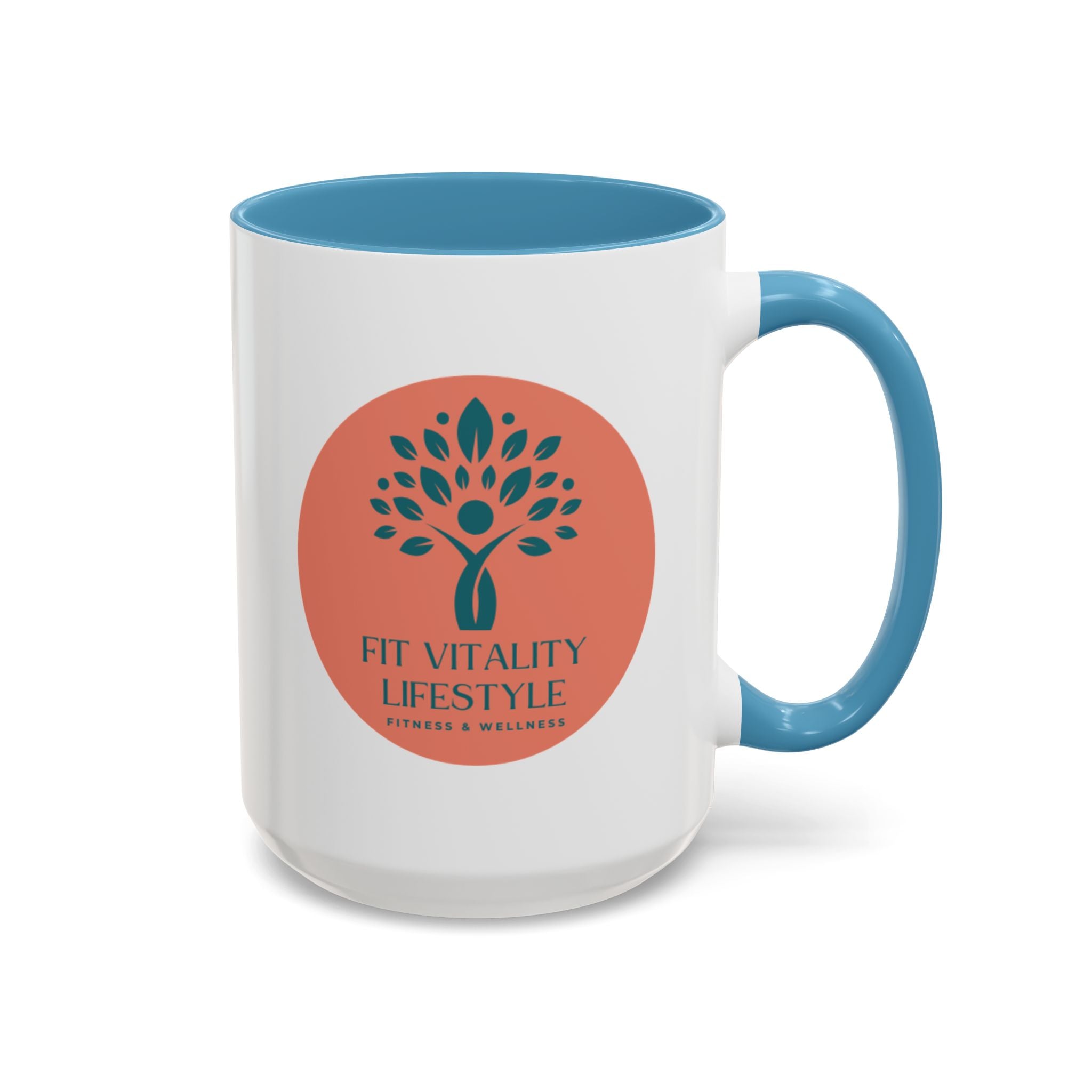 Accent Coffee Mug — Fit Vitality Lifestyle Logo Coffee Cup