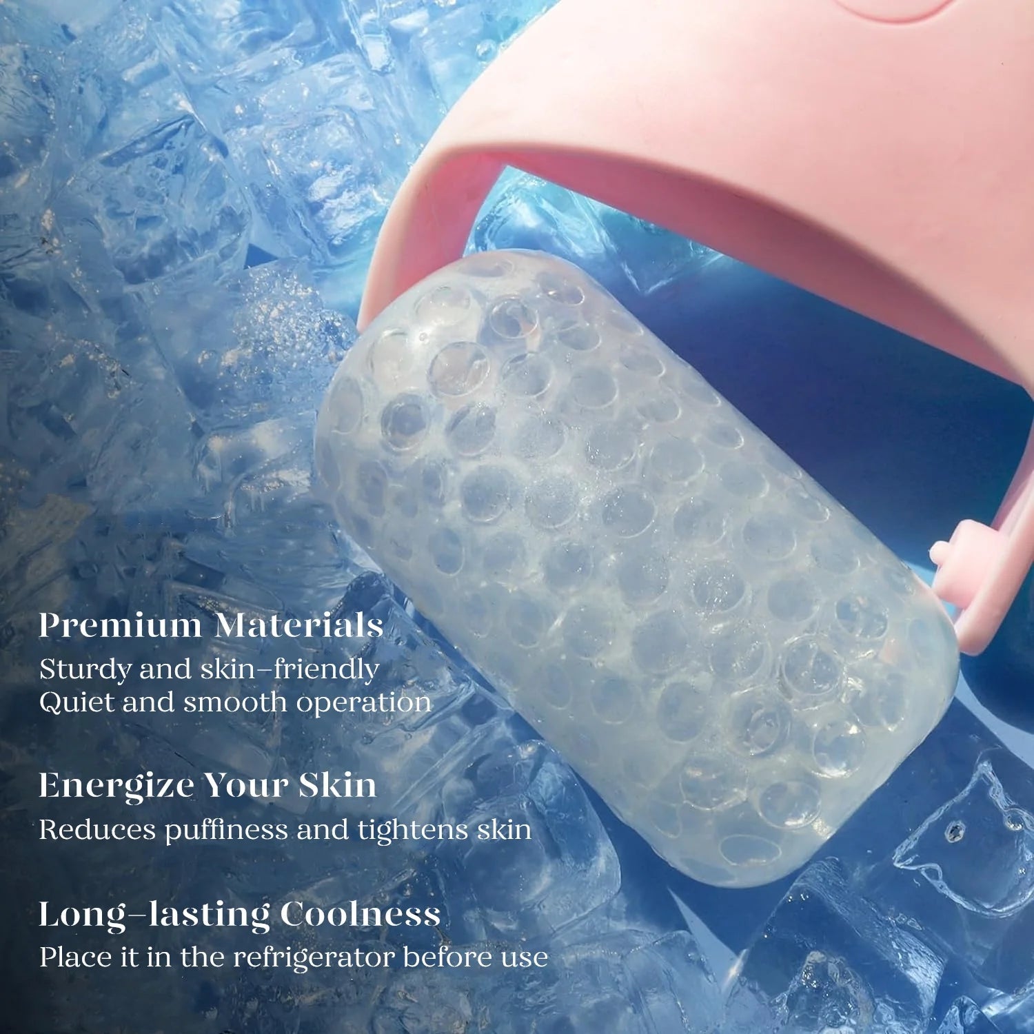 Ice Roller & Gua Sha Face Massager – Pink