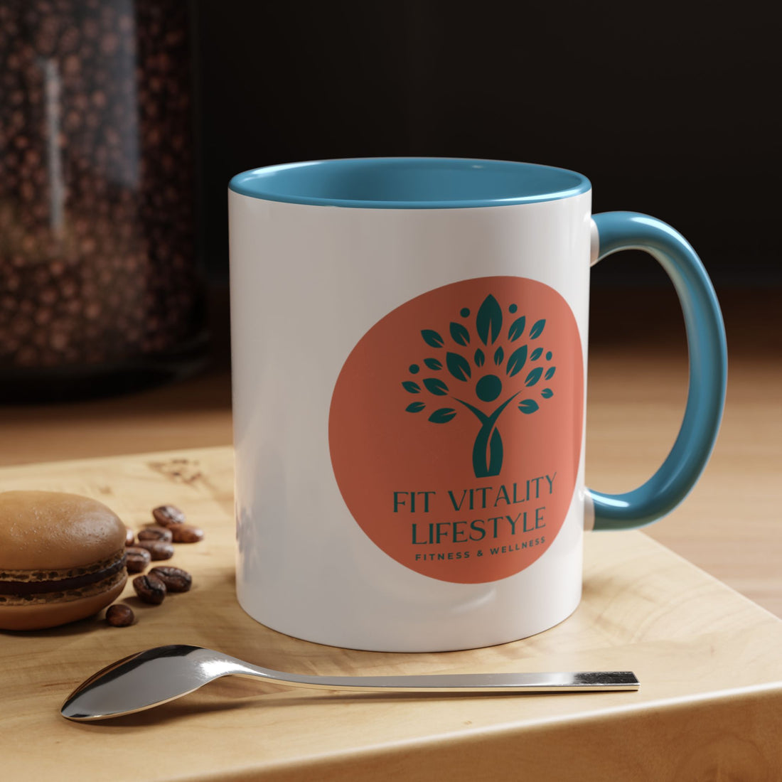 Accent Coffee Mug — Fit Vitality Lifestyle Logo Coffee Cup