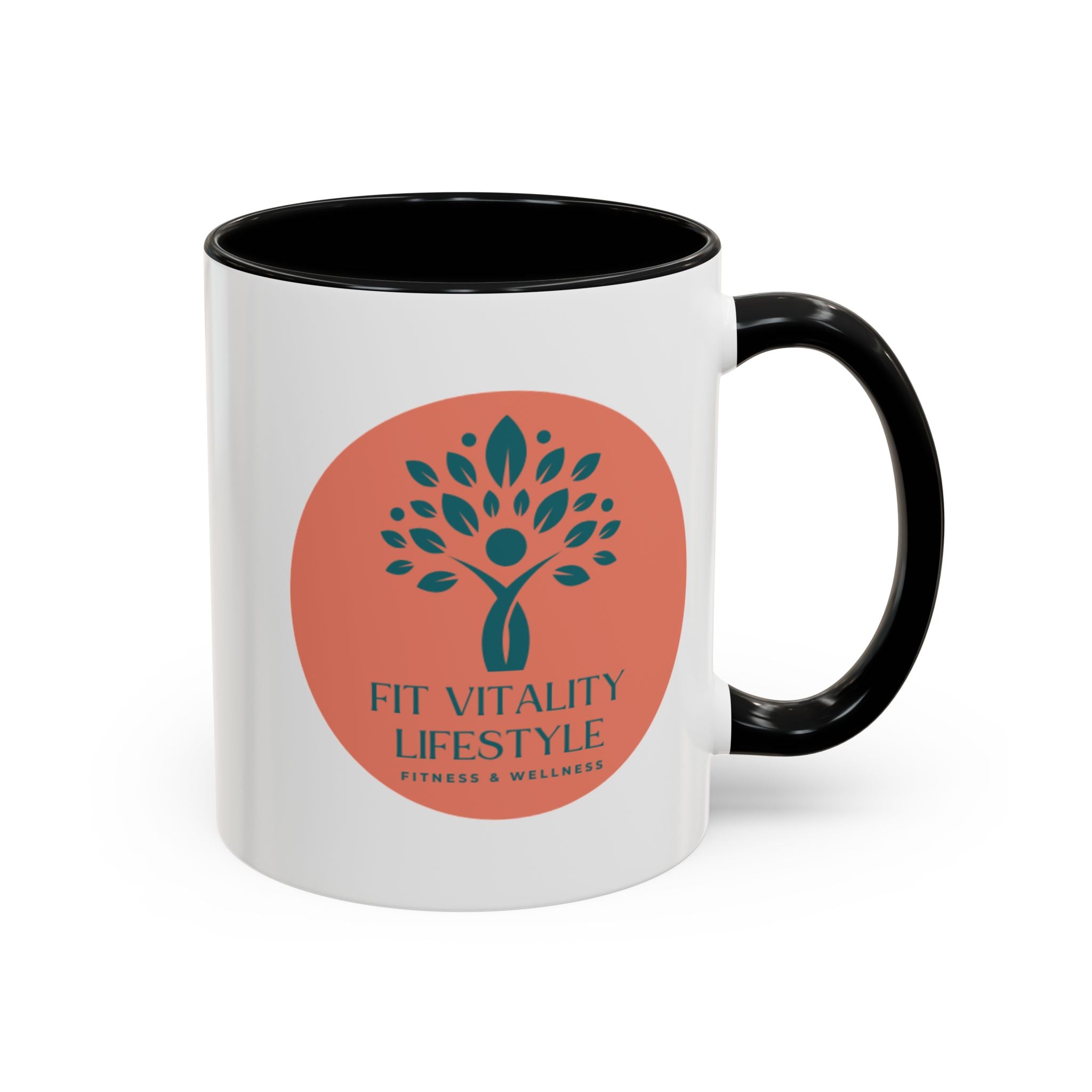 Accent Coffee Mug — Fit Vitality Lifestyle Logo Coffee Cup