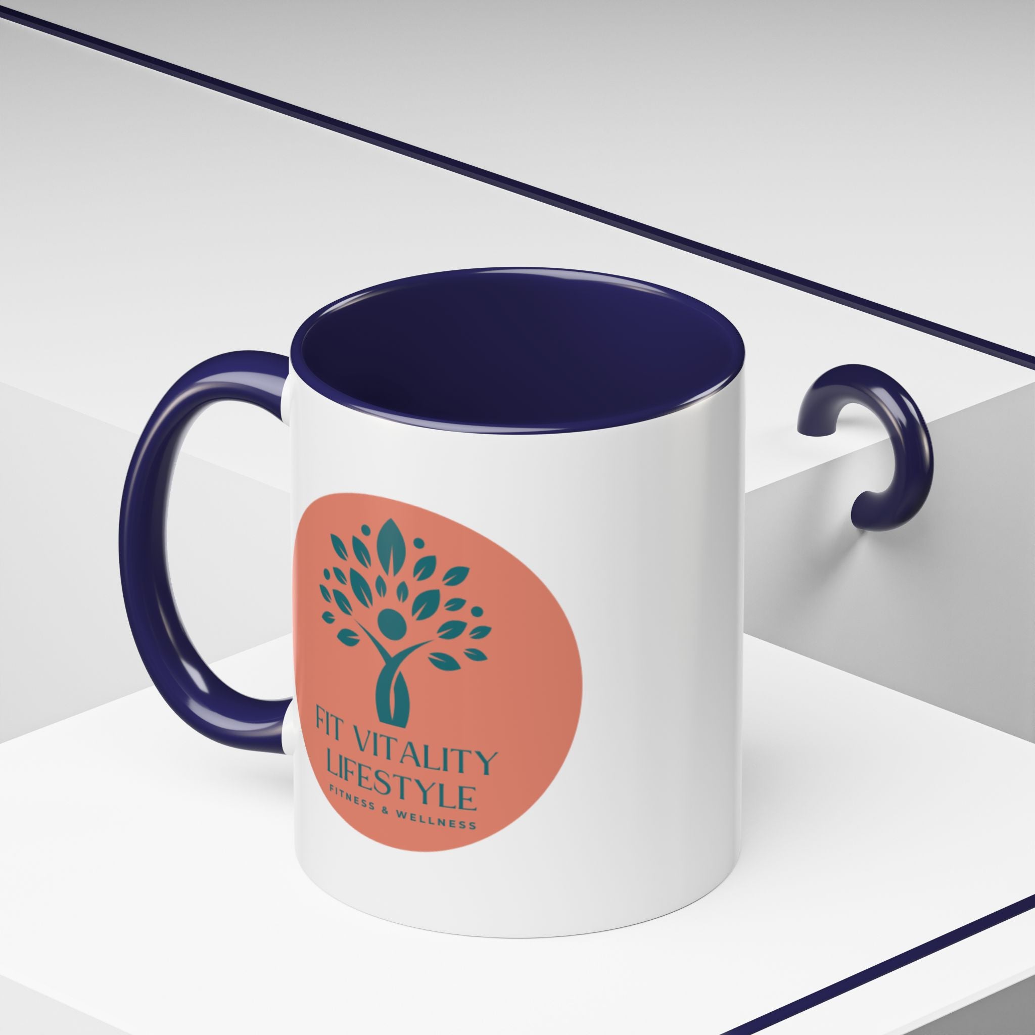 Accent Coffee Mug — Fit Vitality Lifestyle Logo Coffee Cup