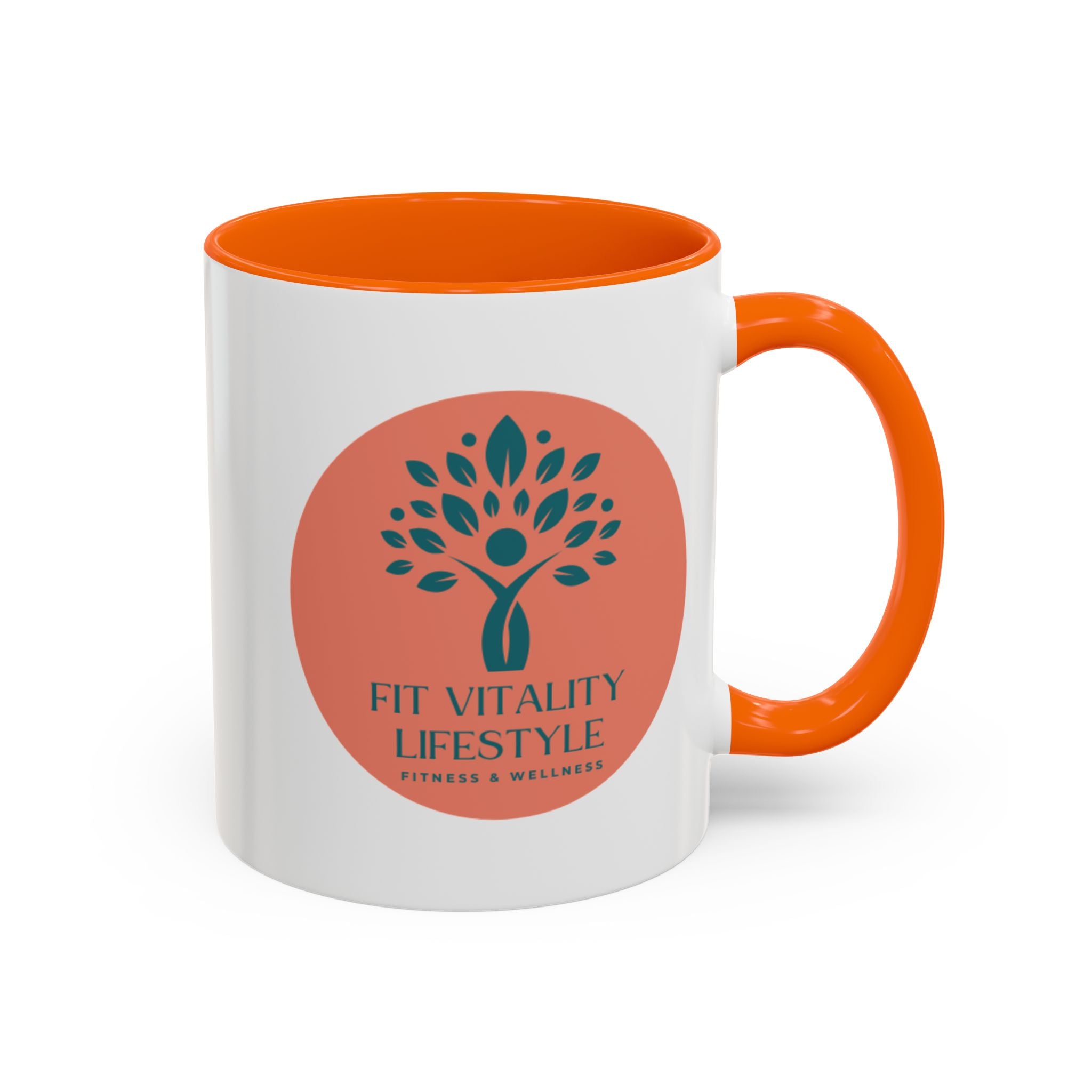 Accent Coffee Mug — Fit Vitality Lifestyle Logo Coffee Cup