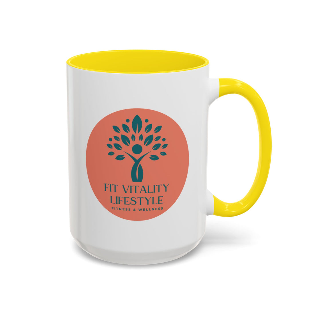 Accent Coffee Mug — Fit Vitality Lifestyle Logo Coffee Cup