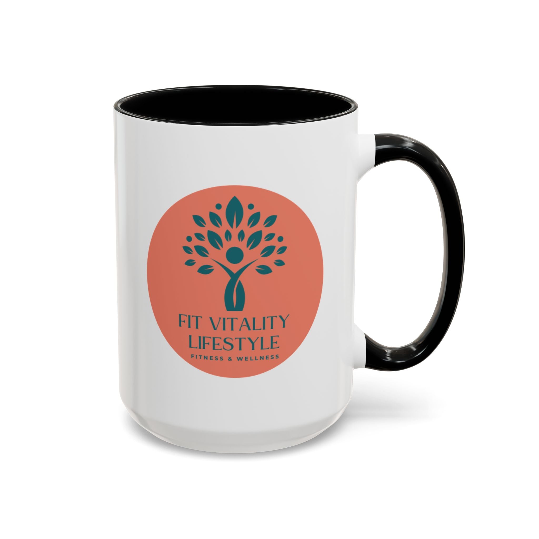 Accent Coffee Mug — Fit Vitality Lifestyle Logo Coffee Cup