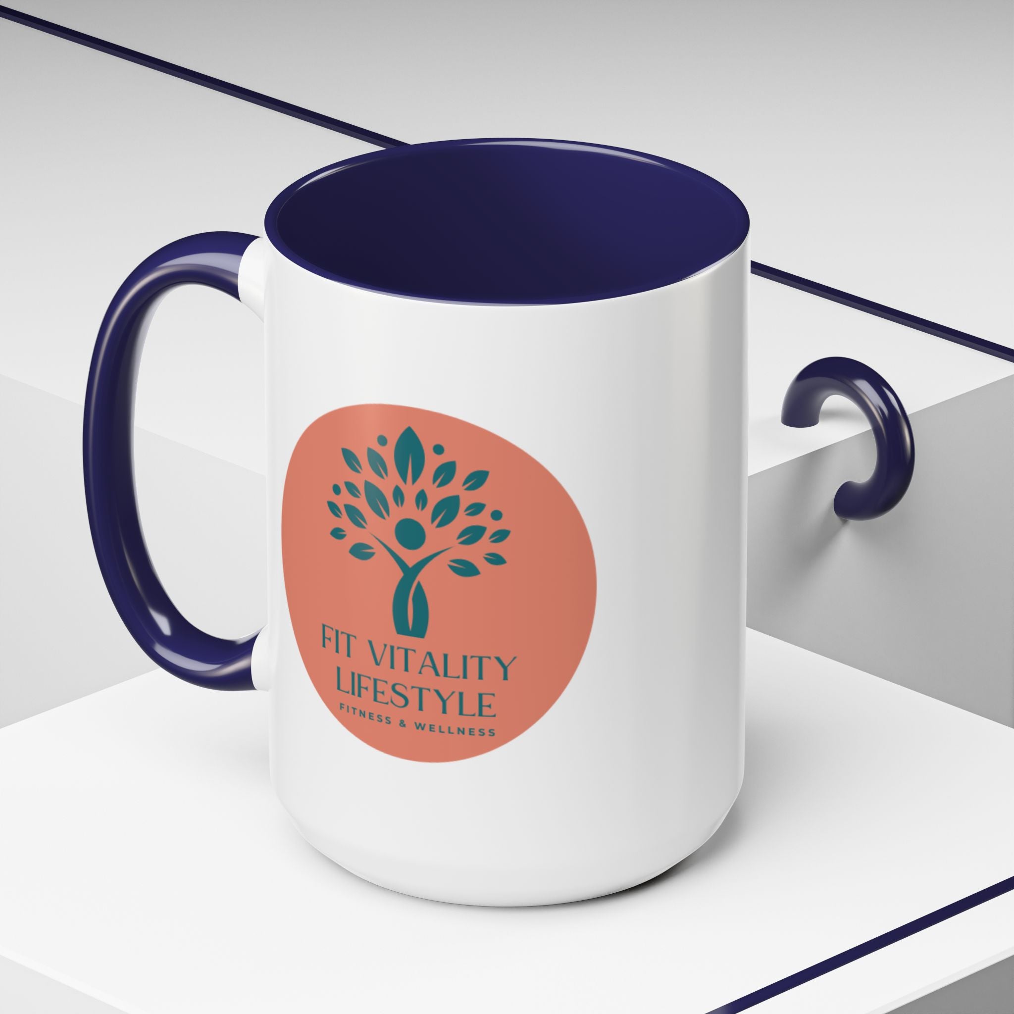 Accent Coffee Mug — Fit Vitality Lifestyle Logo Coffee Cup
