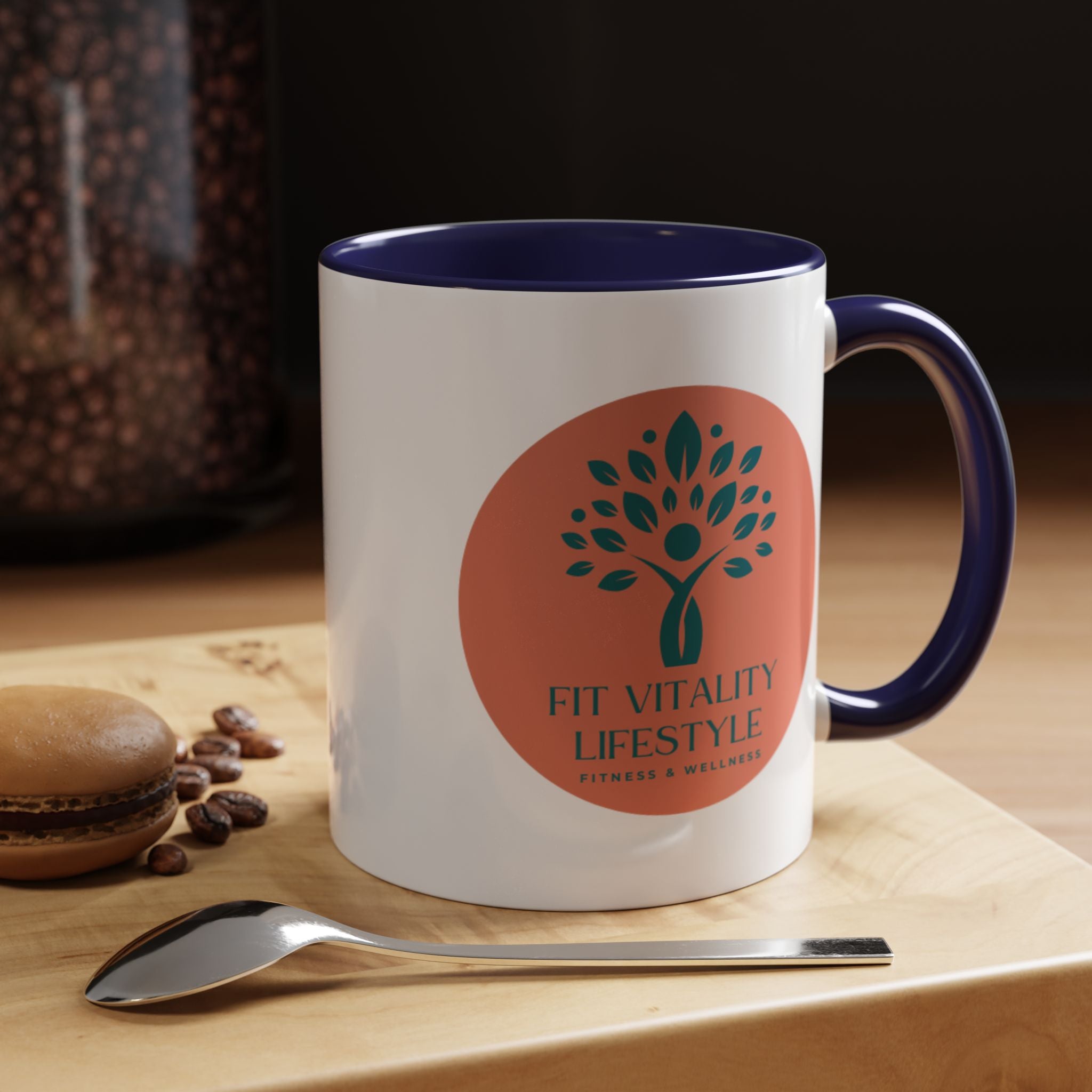 Accent Coffee Mug — Fit Vitality Lifestyle Logo Coffee Cup