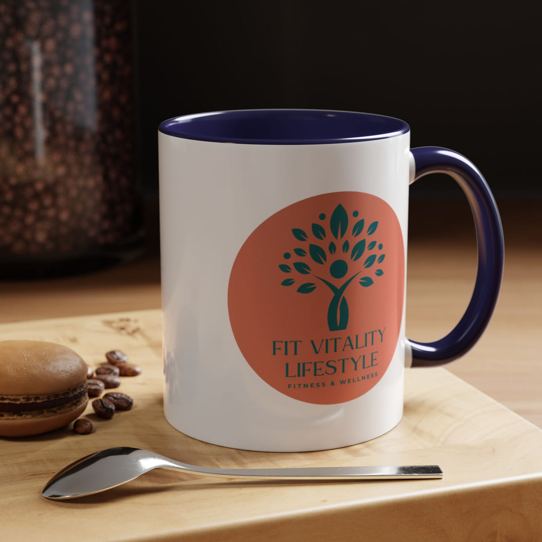 Accent Coffee Mug — Fit Vitality Lifestyle Logo Coffee Cup