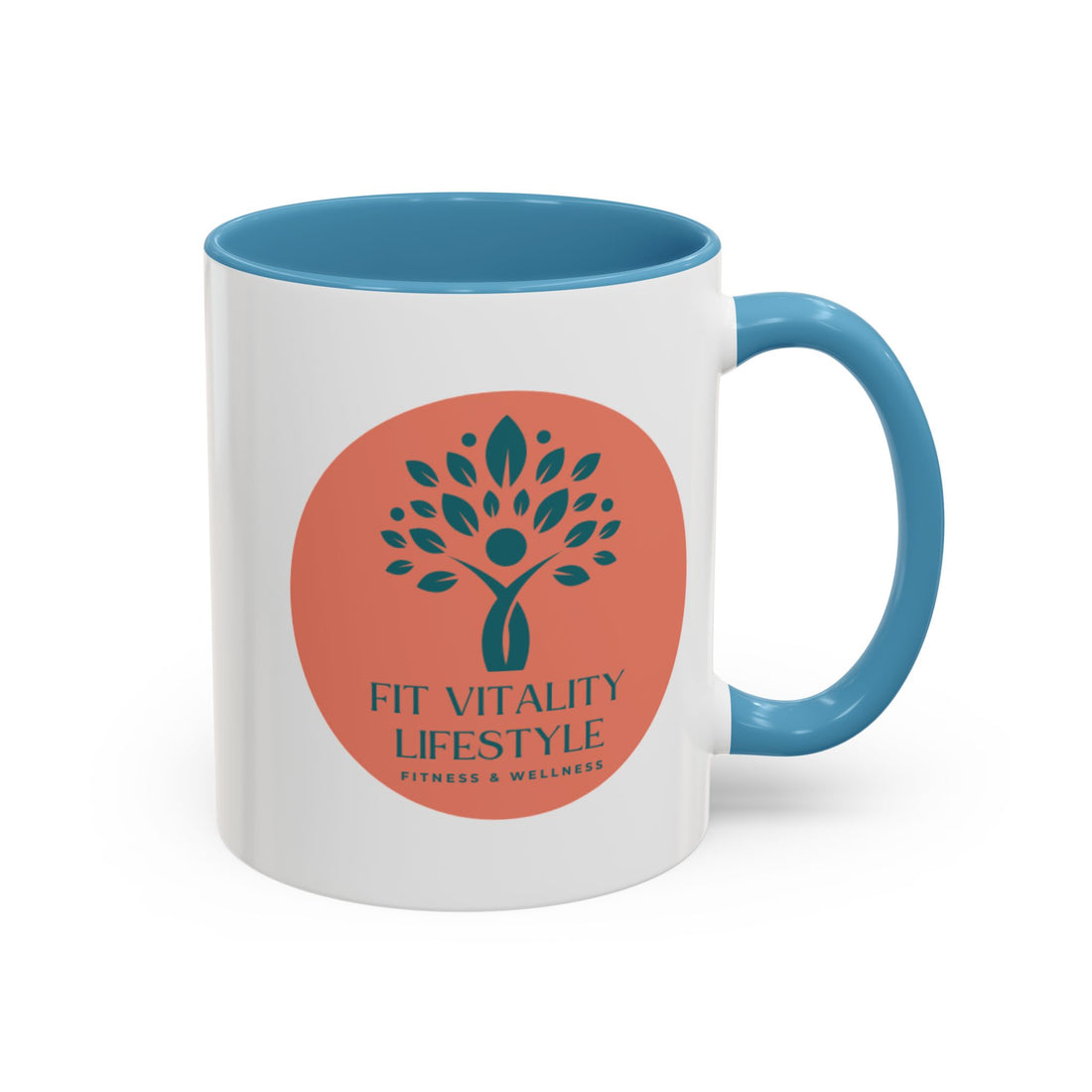 Accent Coffee Mug — Fit Vitality Lifestyle Logo Coffee Cup