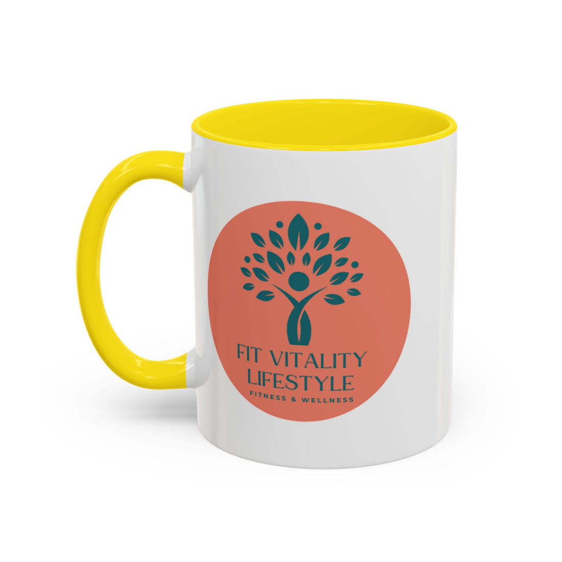 Accent Coffee Mug — Fit Vitality Lifestyle Logo Coffee Cup