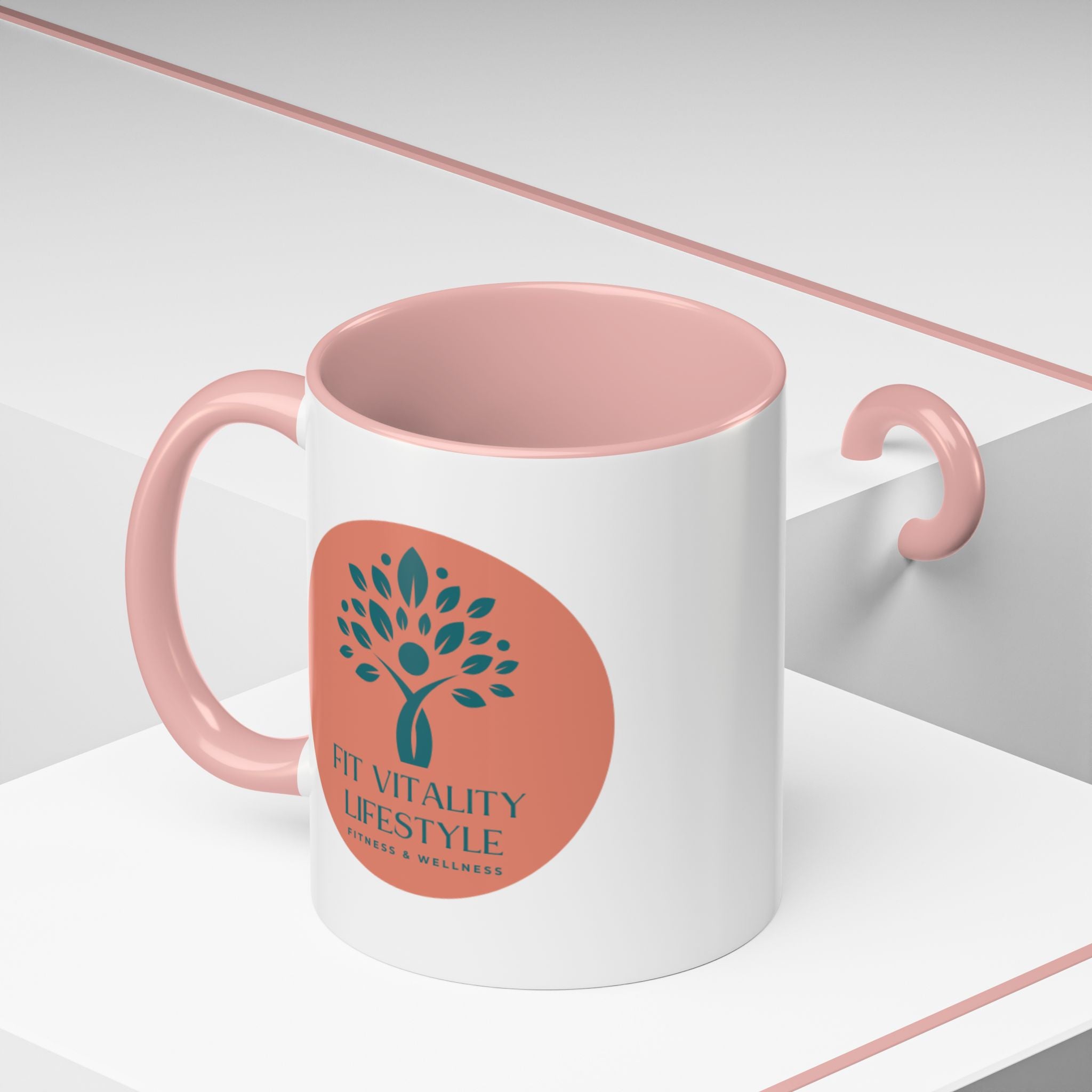 Accent Coffee Mug — Fit Vitality Lifestyle Logo Coffee Cup