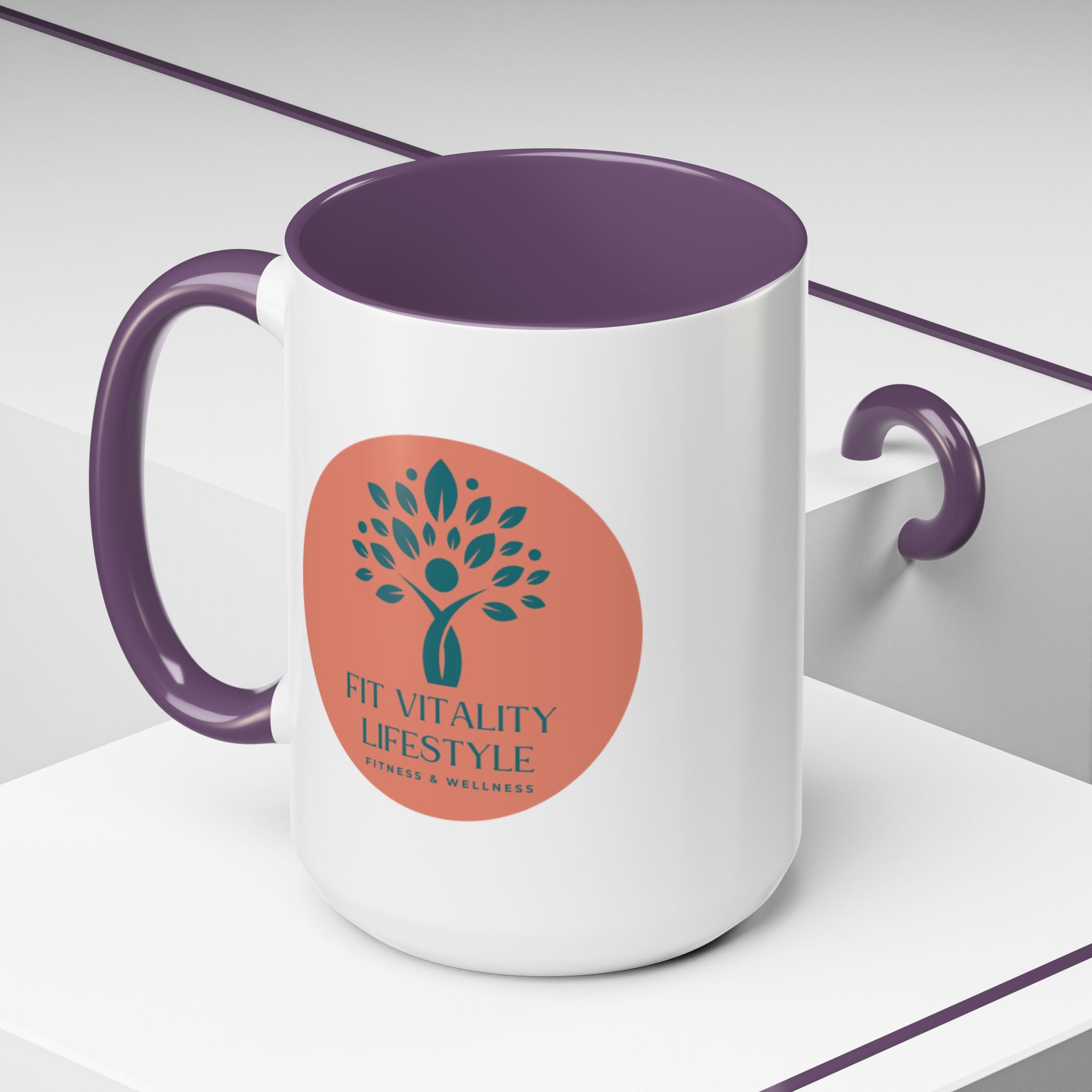 Accent Coffee Mug — Fit Vitality Lifestyle Logo Coffee Cup