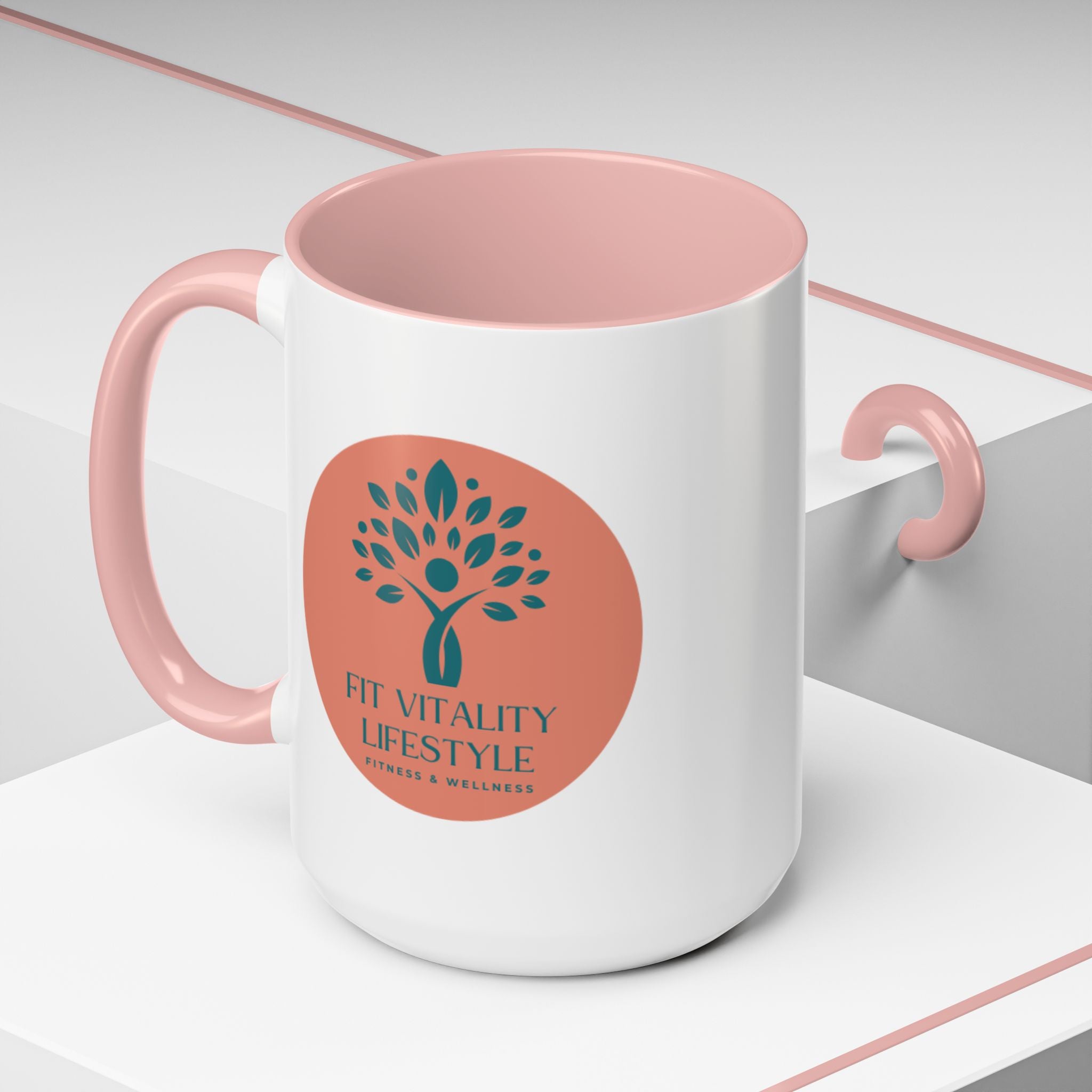 Accent Coffee Mug — Fit Vitality Lifestyle Logo Coffee Cup