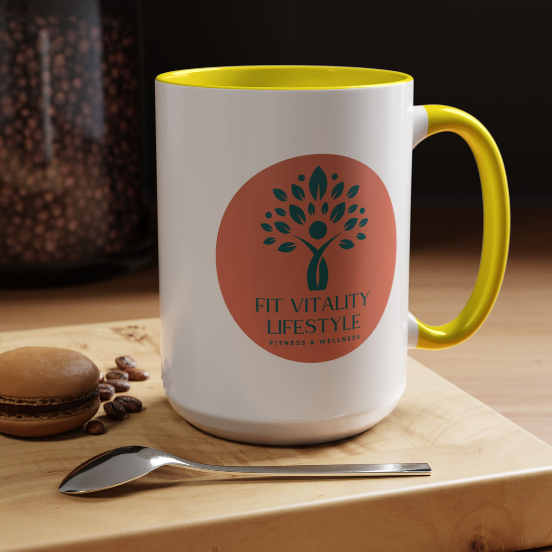 Accent Coffee Mug — Fit Vitality Lifestyle Logo Coffee Cup