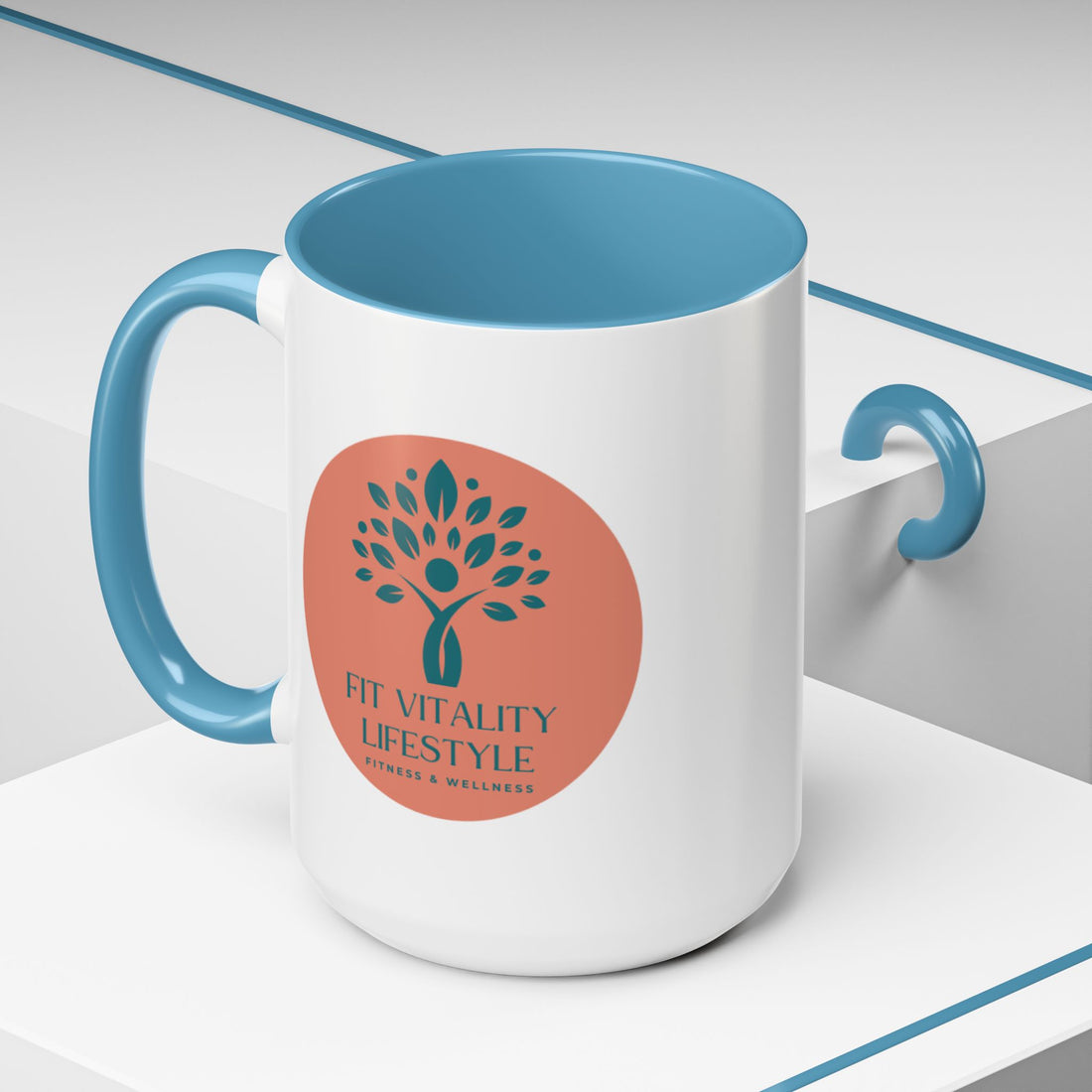 Accent Coffee Mug — Fit Vitality Lifestyle Logo Coffee Cup