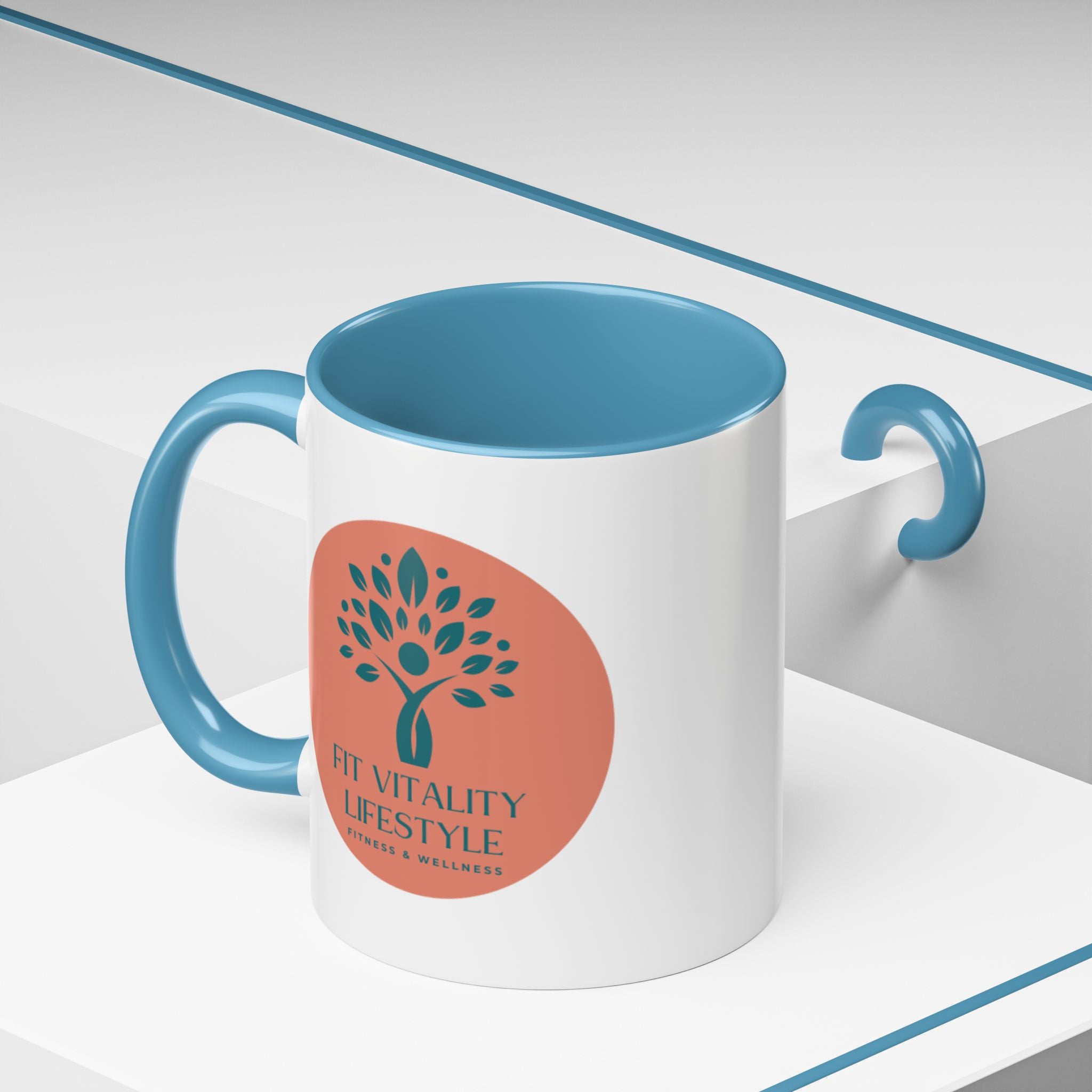 Accent Coffee Mug — Fit Vitality Lifestyle Logo Coffee Cup