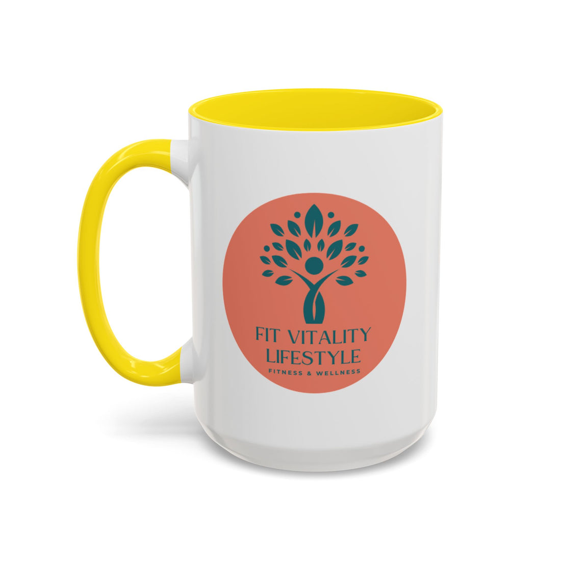 Accent Coffee Mug — Fit Vitality Lifestyle Logo Coffee Cup