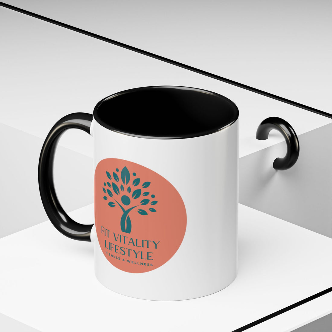 Accent Coffee Mug — Fit Vitality Lifestyle Logo Coffee Cup