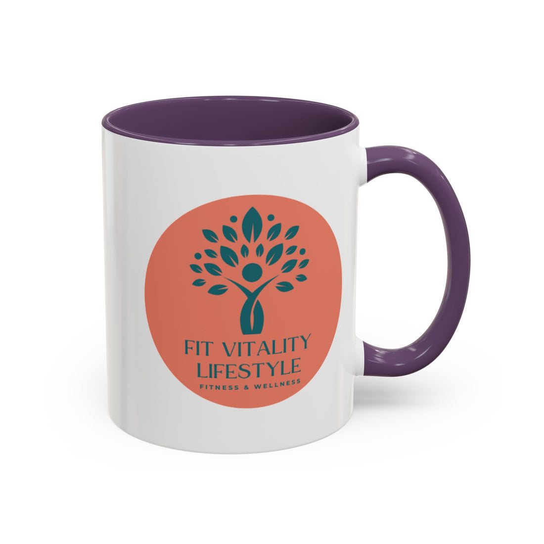 Accent Coffee Mug — Fit Vitality Lifestyle Logo Coffee Cup
