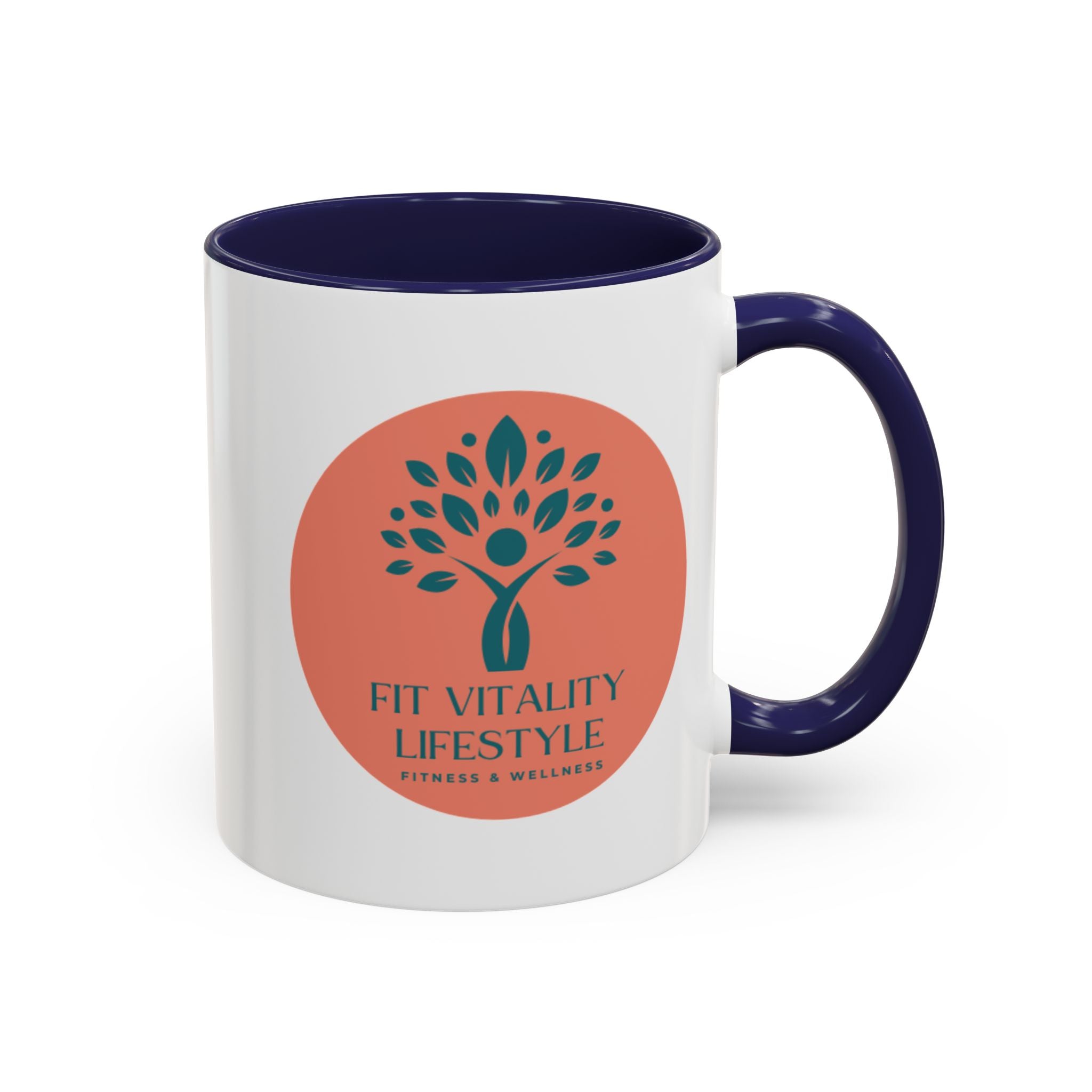 Accent Coffee Mug — Fit Vitality Lifestyle Logo Coffee Cup