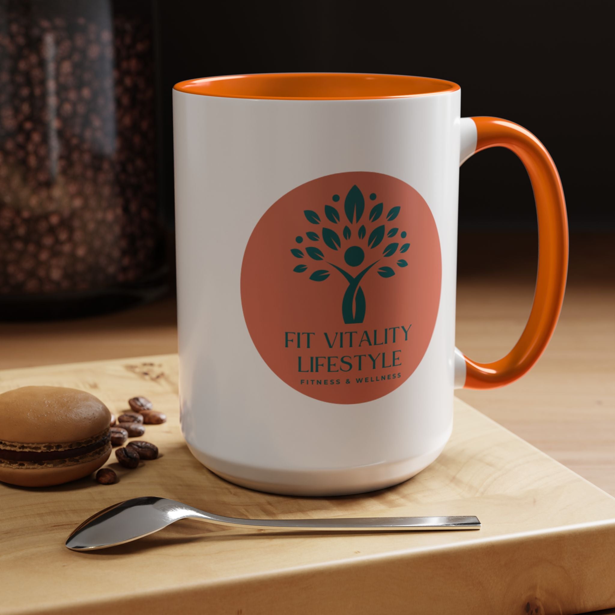 Accent Coffee Mug — Fit Vitality Lifestyle Logo Coffee Cup