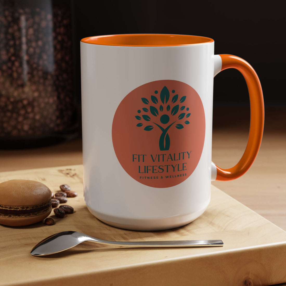 Accent Coffee Mug — Fit Vitality Lifestyle Logo Coffee Cup