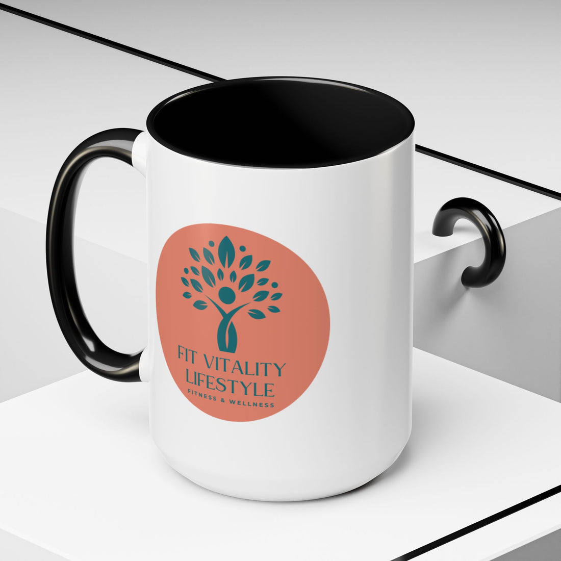 Accent Coffee Mug — Fit Vitality Lifestyle Logo Coffee Cup