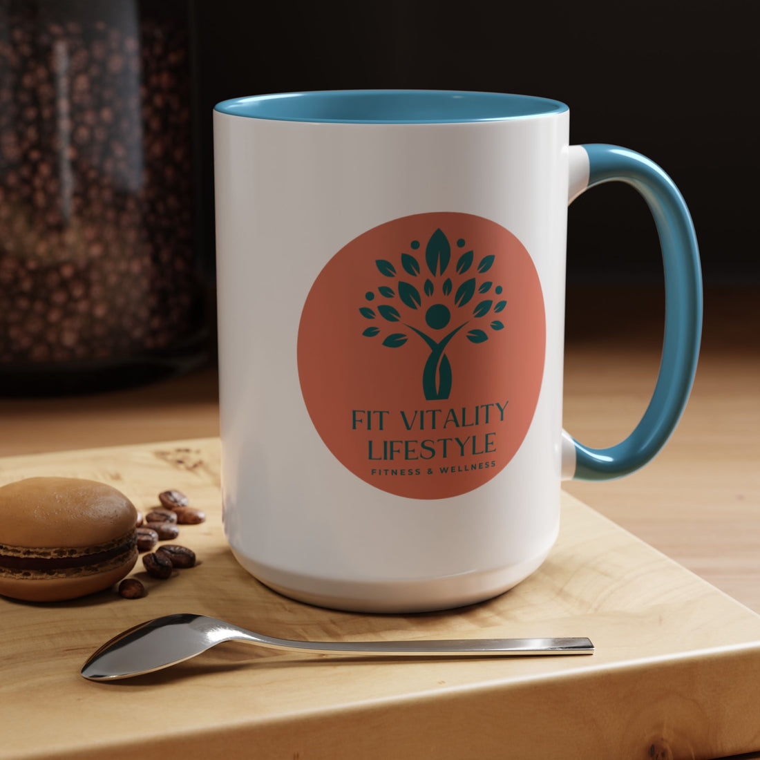 Accent Coffee Mug — Fit Vitality Lifestyle Logo Coffee Cup
