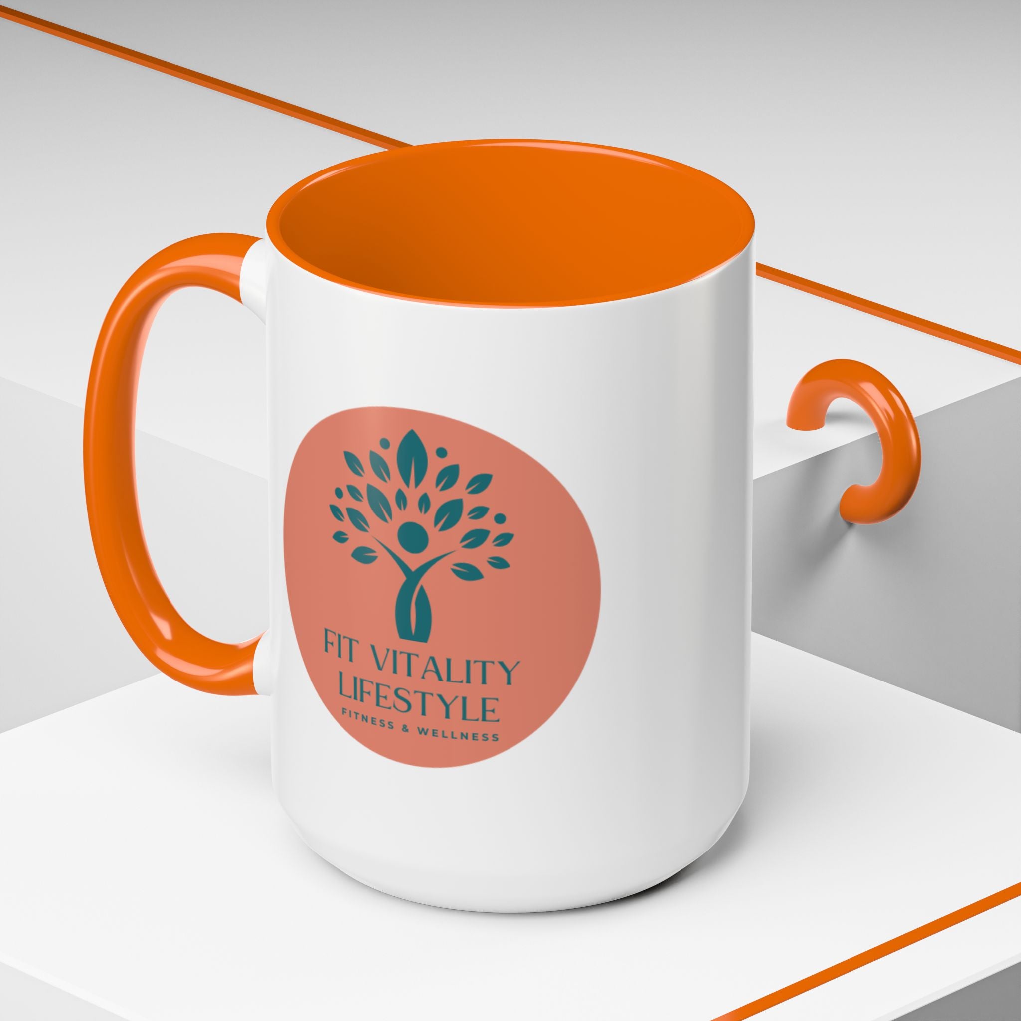 Accent Coffee Mug — Fit Vitality Lifestyle Logo Coffee Cup