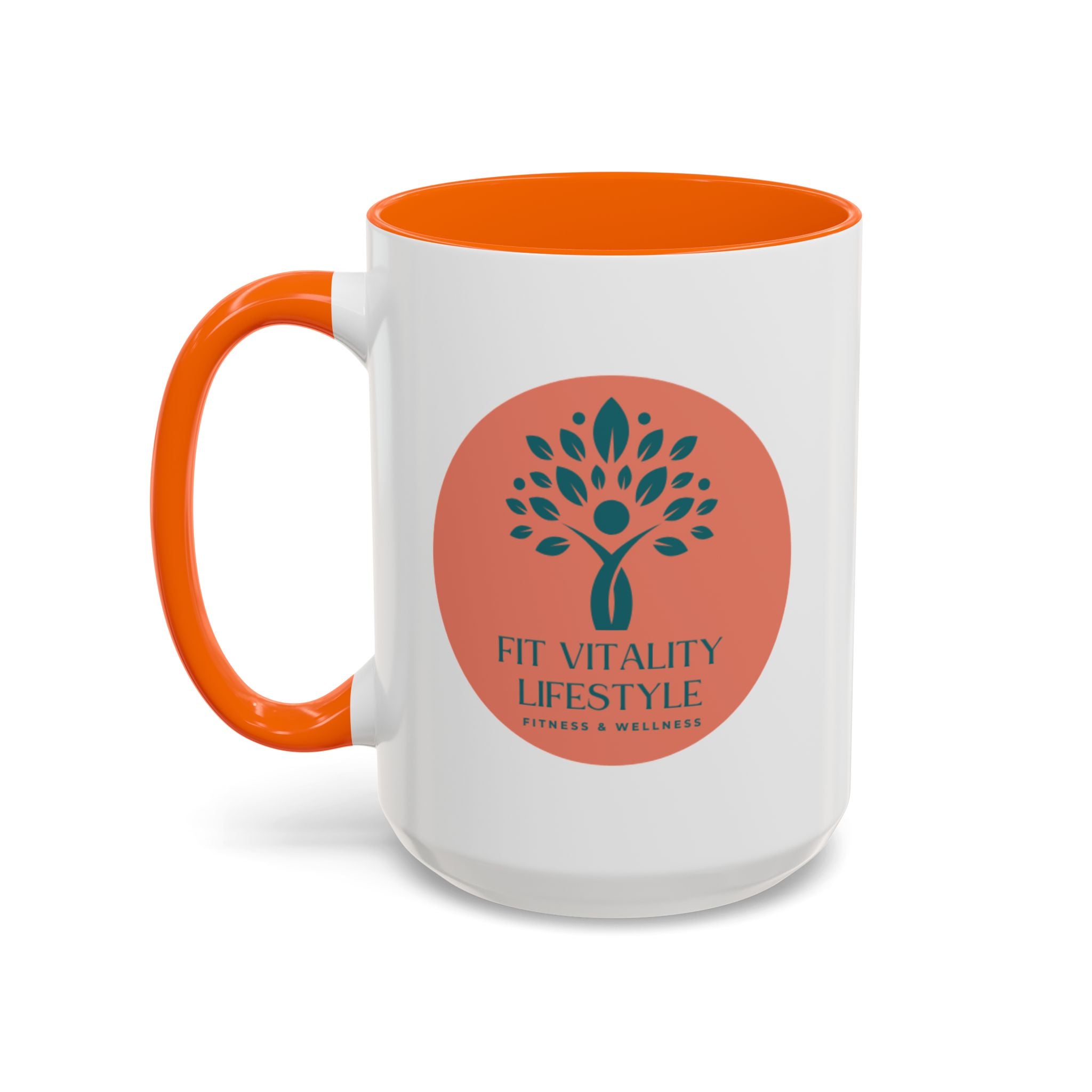 Accent Coffee Mug — Fit Vitality Lifestyle Logo Coffee Cup