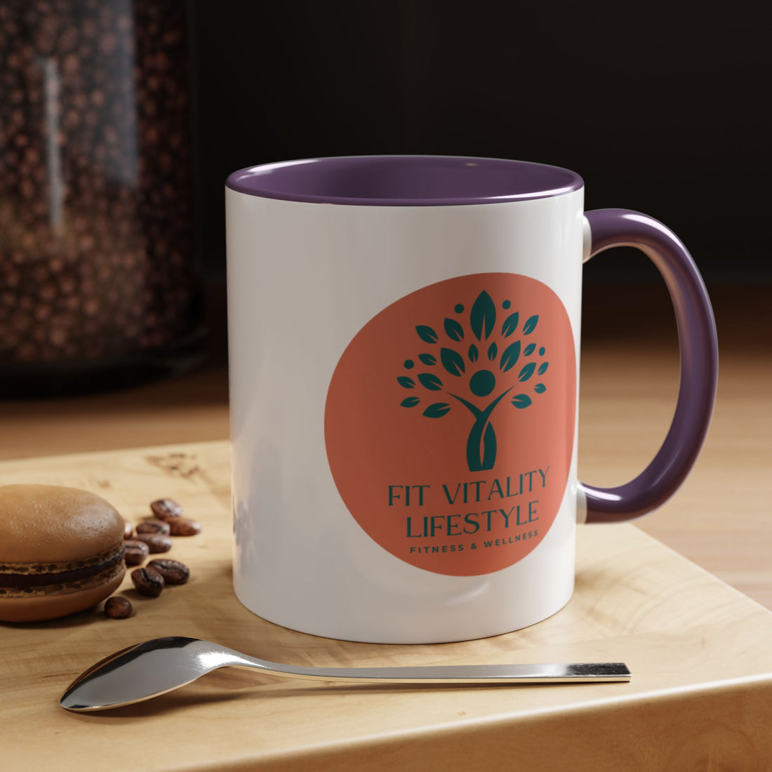 Accent Coffee Mug — Fit Vitality Lifestyle Logo Coffee Cup
