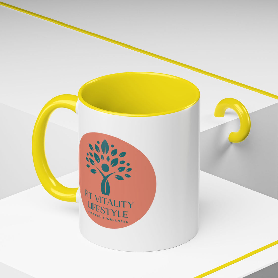 Accent Coffee Mug — Fit Vitality Lifestyle Logo Coffee Cup