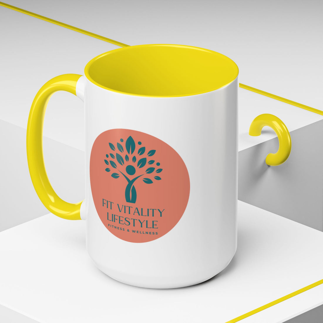 Accent Coffee Mug — Fit Vitality Lifestyle Logo Coffee Cup
