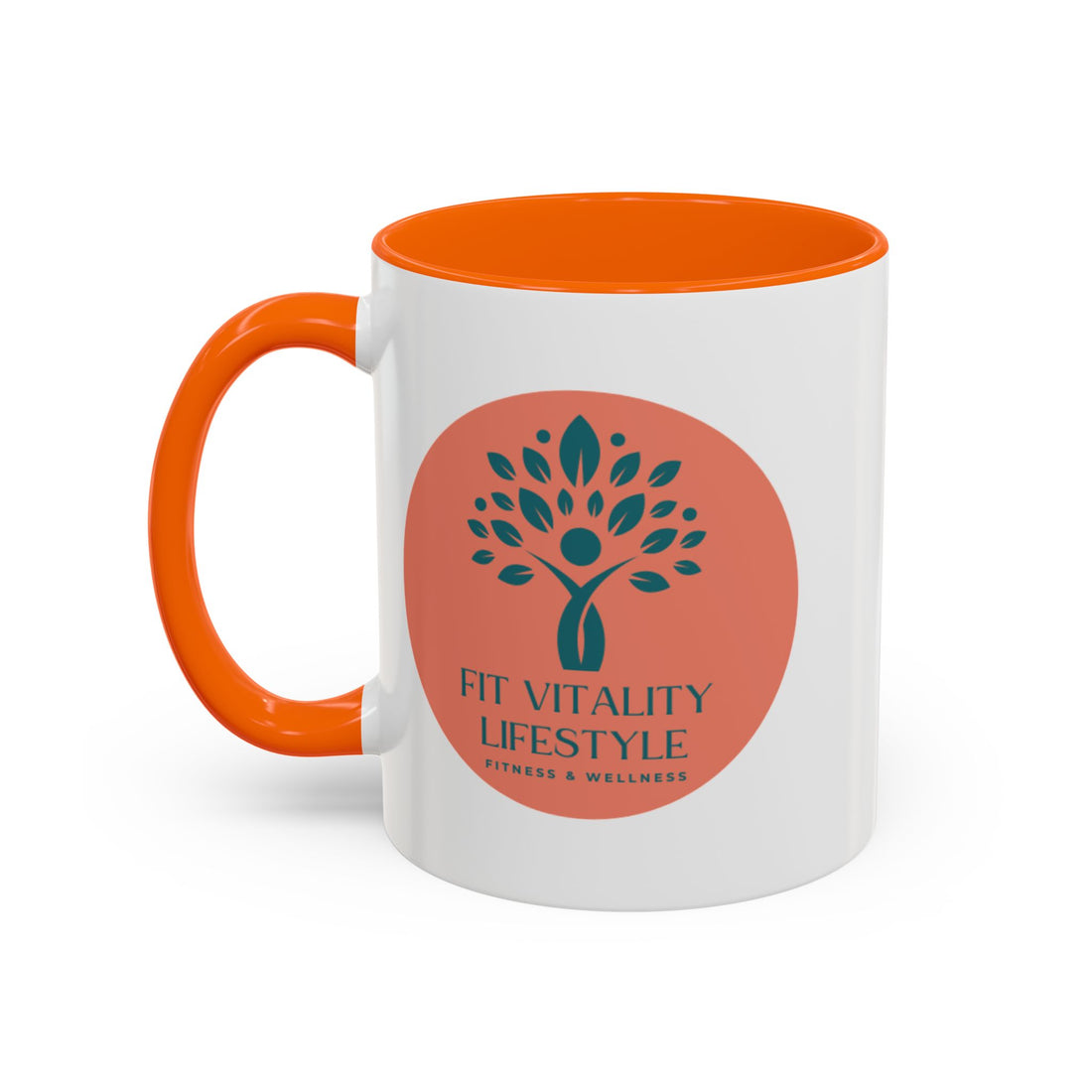 Accent Coffee Mug — Fit Vitality Lifestyle Logo Coffee Cup