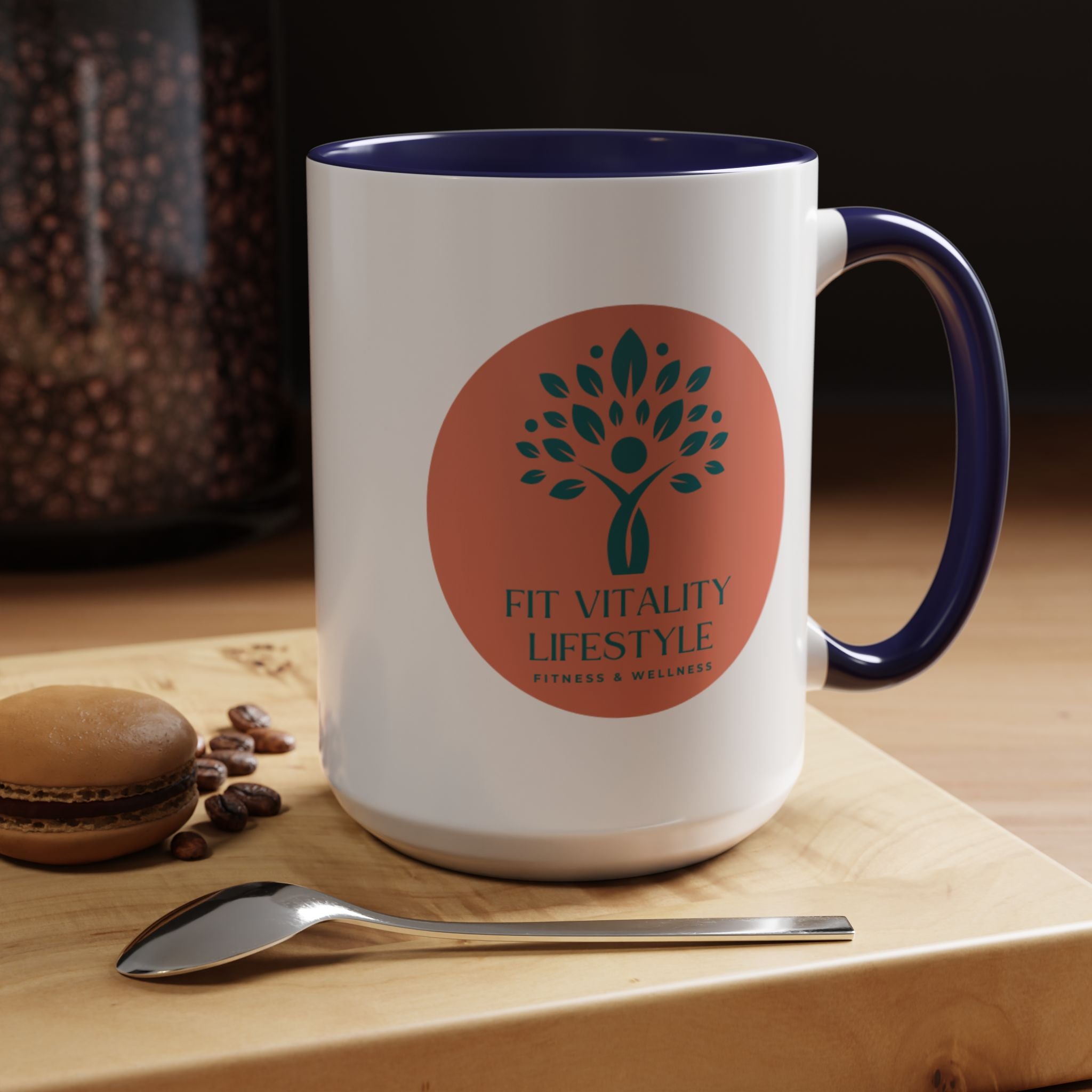 Accent Coffee Mug — Fit Vitality Lifestyle Logo Coffee Cup