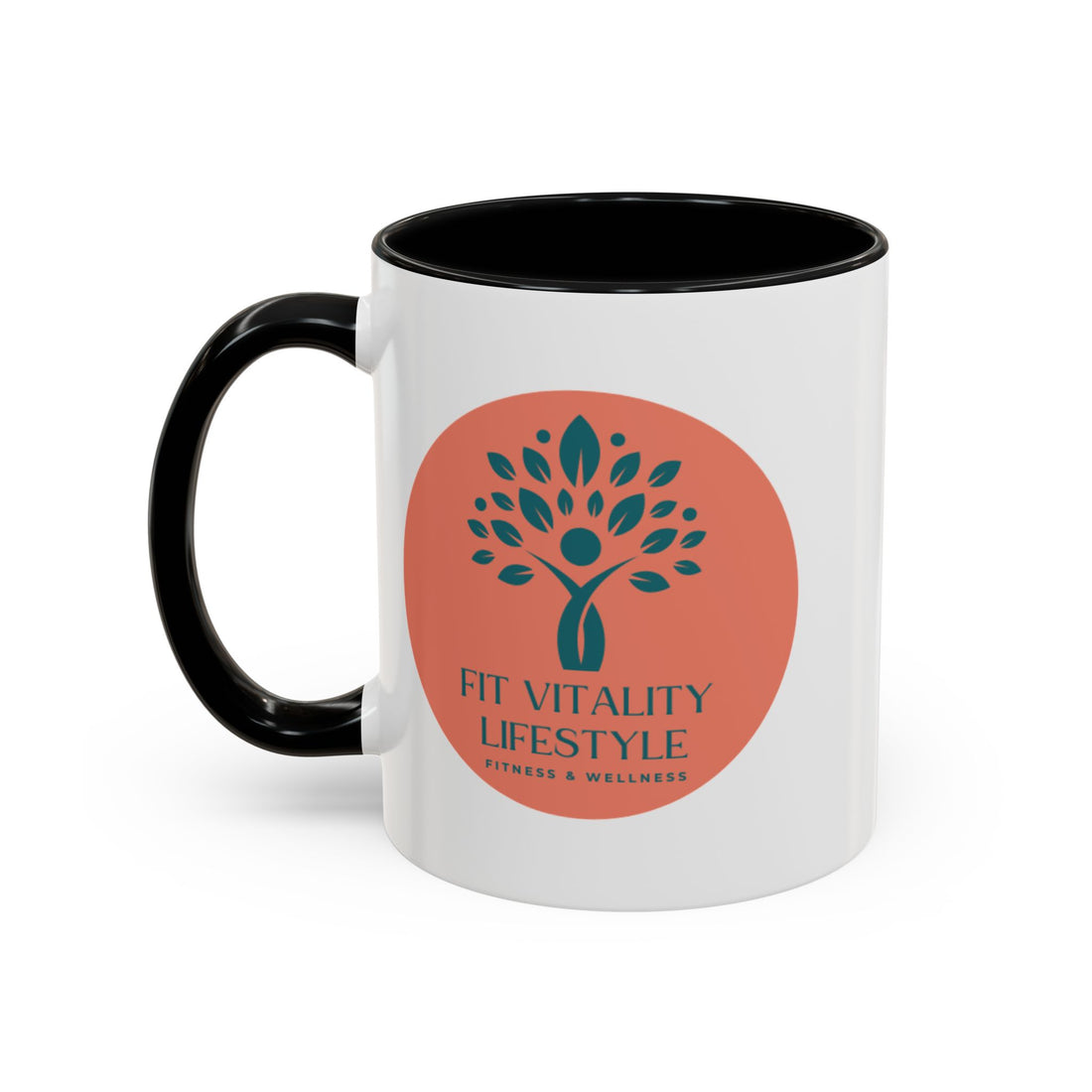 Accent Coffee Mug — Fit Vitality Lifestyle Logo Coffee Cup