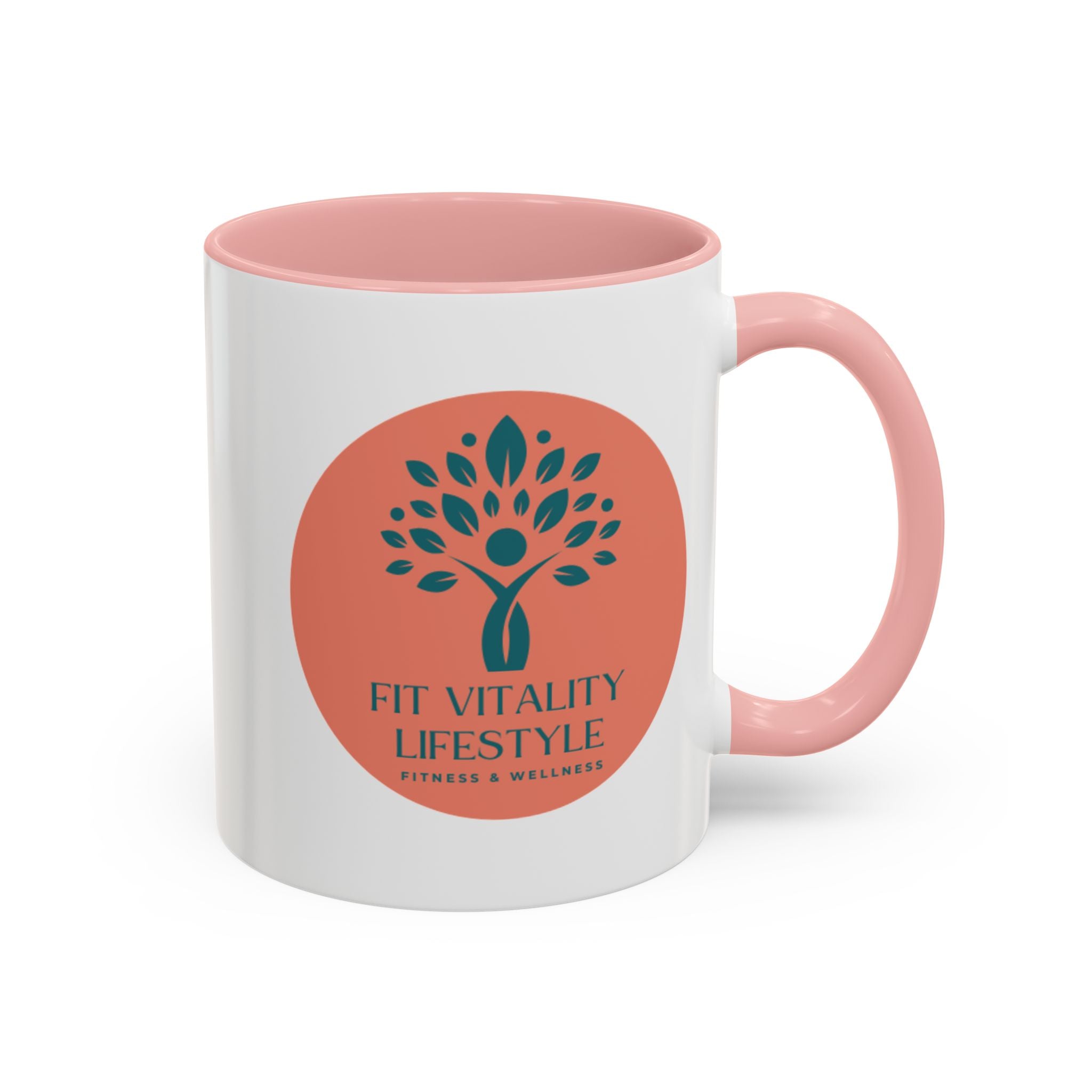 Accent Coffee Mug — Fit Vitality Lifestyle Logo Coffee Cup