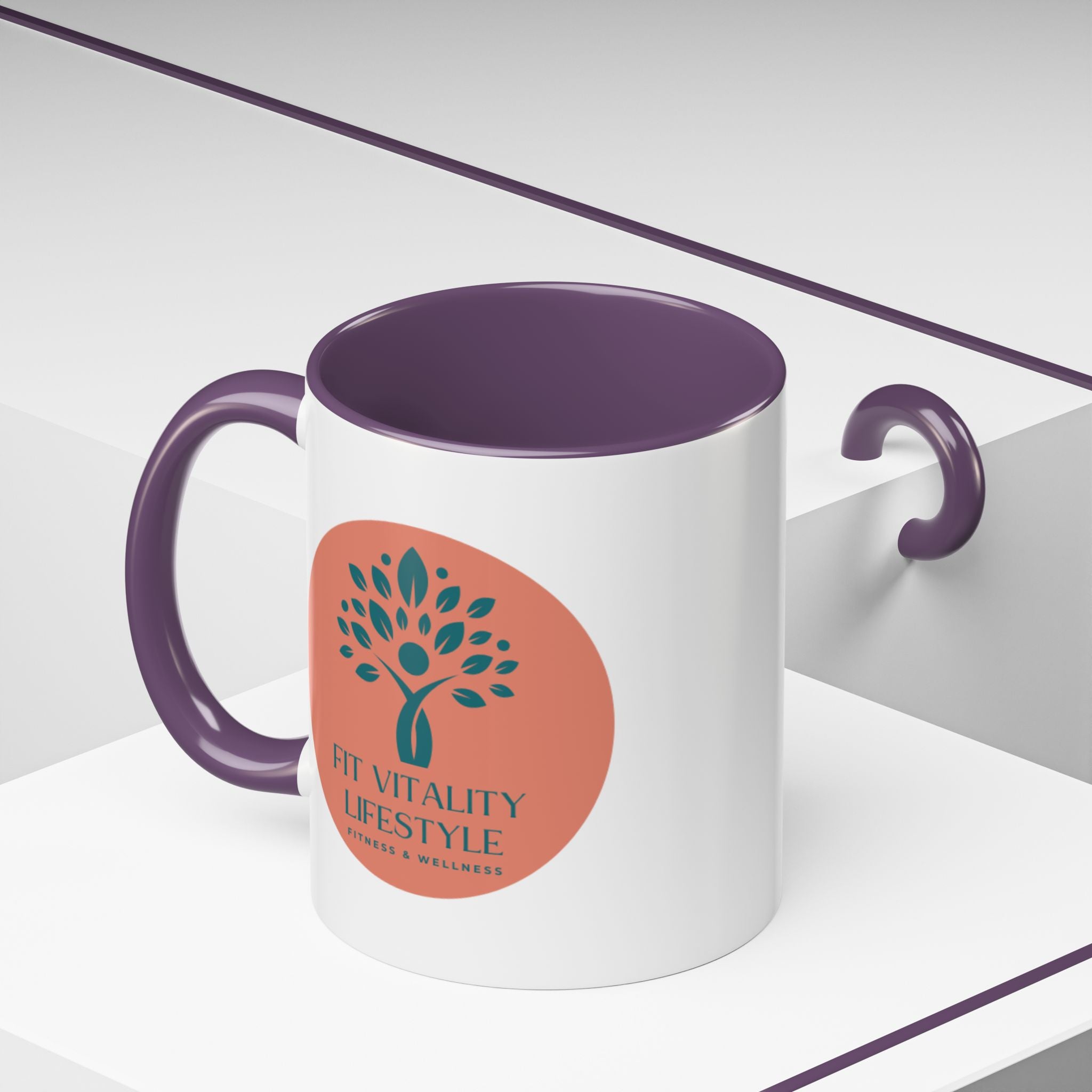 Accent Coffee Mug — Fit Vitality Lifestyle Logo Coffee Cup