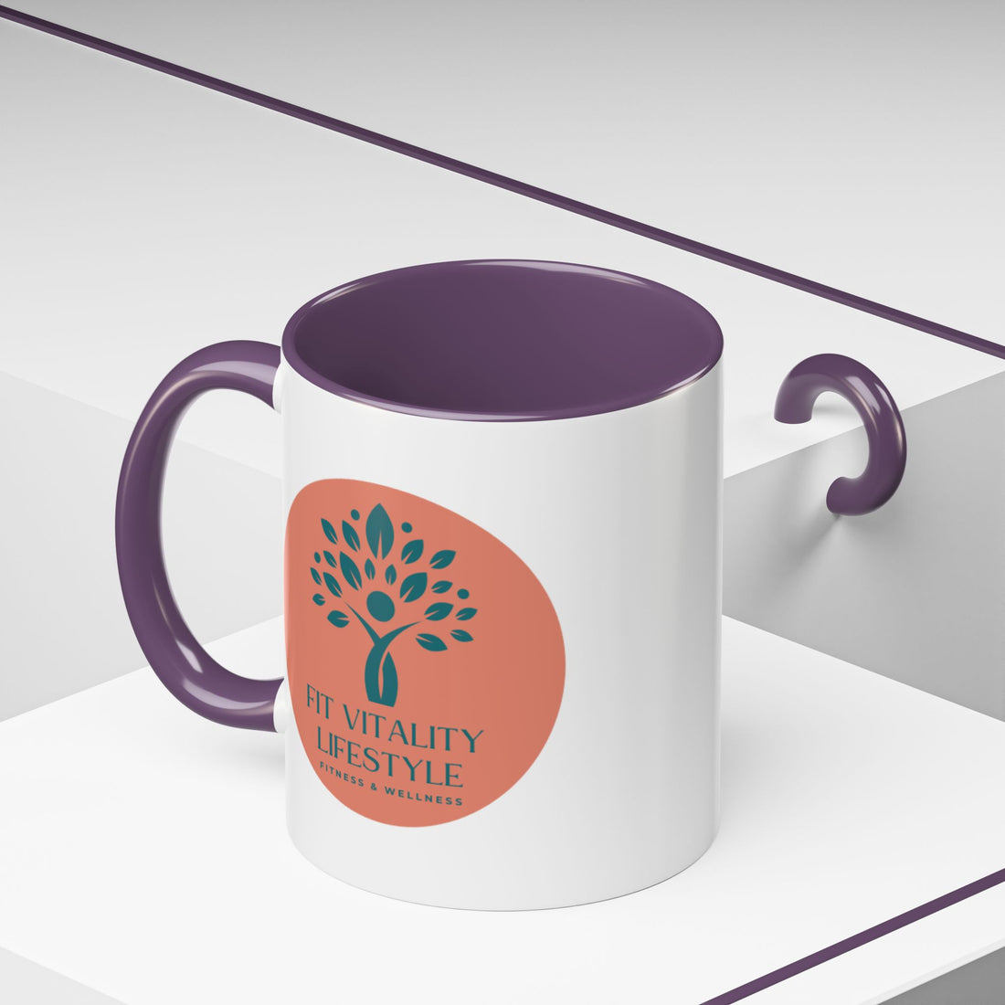 Accent Coffee Mug — Fit Vitality Lifestyle Logo Coffee Cup