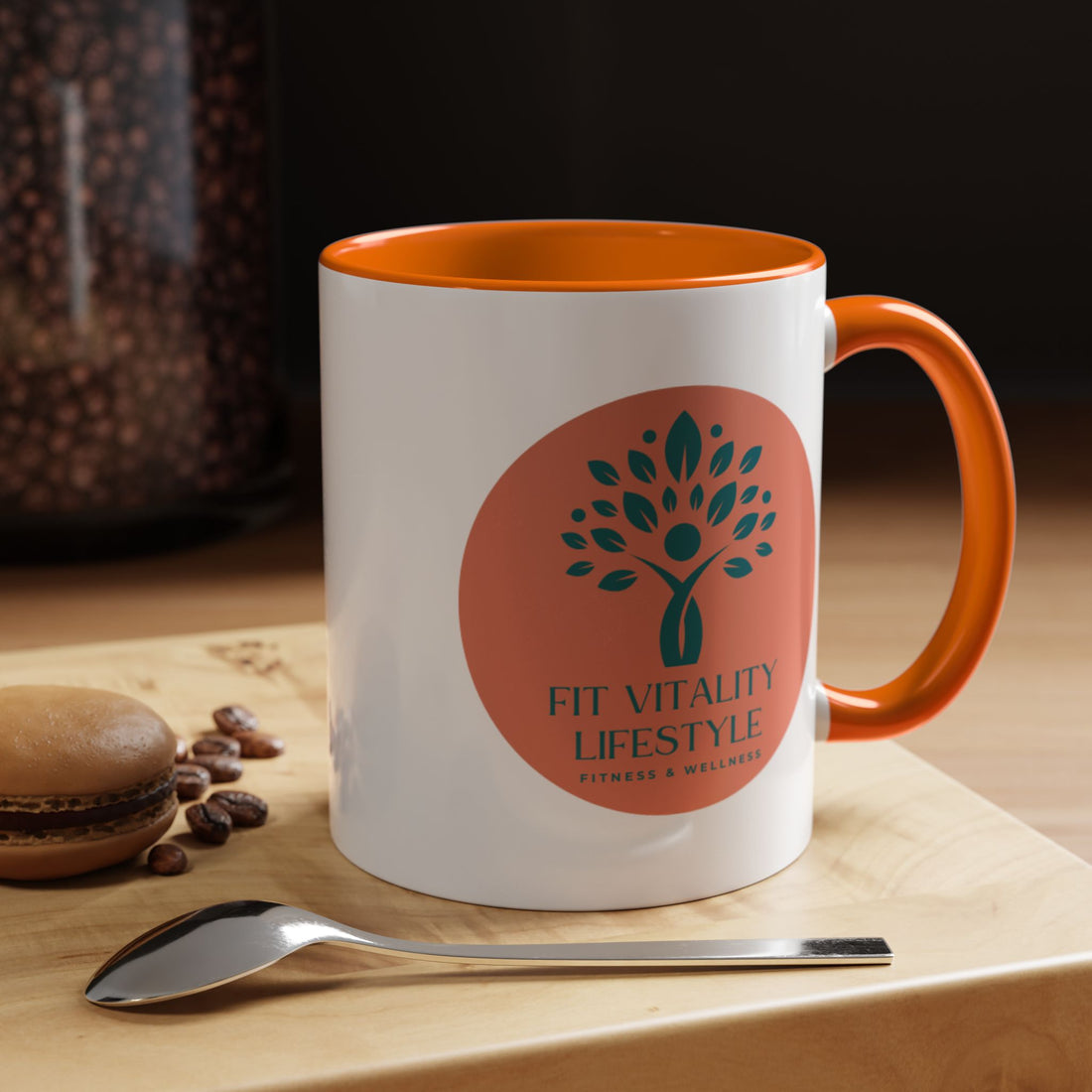 Accent Coffee Mug — Fit Vitality Lifestyle Logo Coffee Cup