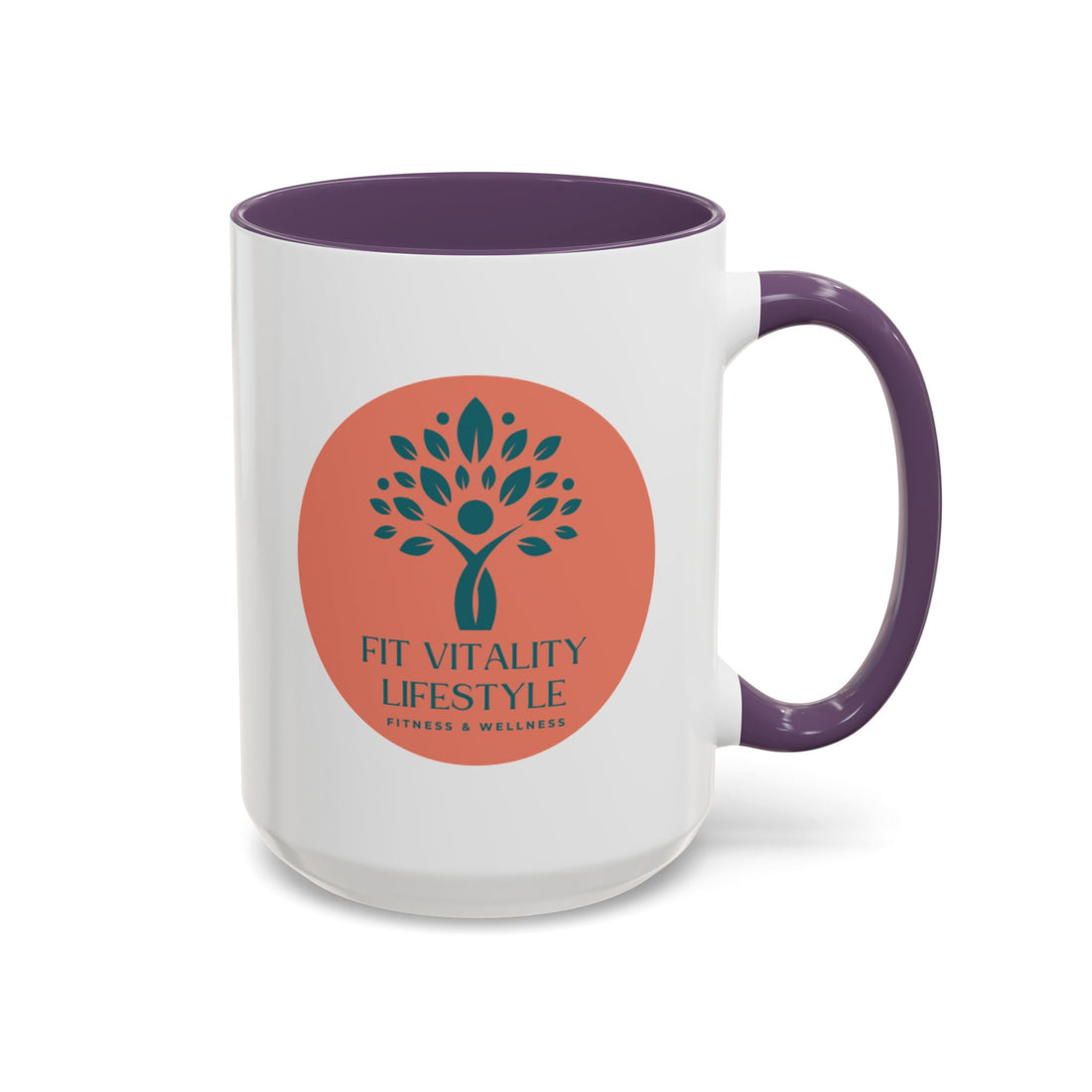 Accent Coffee Mug — Fit Vitality Lifestyle Logo Coffee Cup
