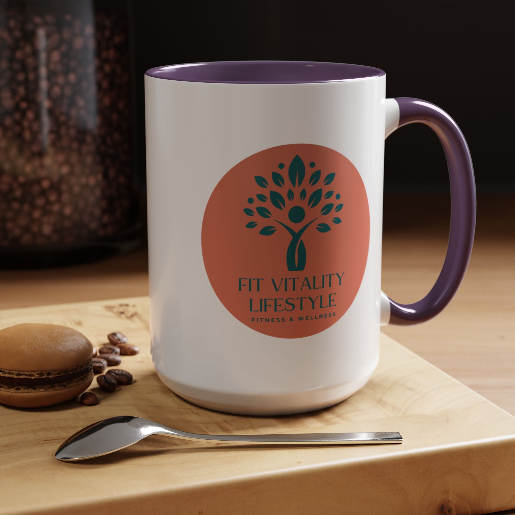 Accent Coffee Mug — Fit Vitality Lifestyle Logo Coffee Cup