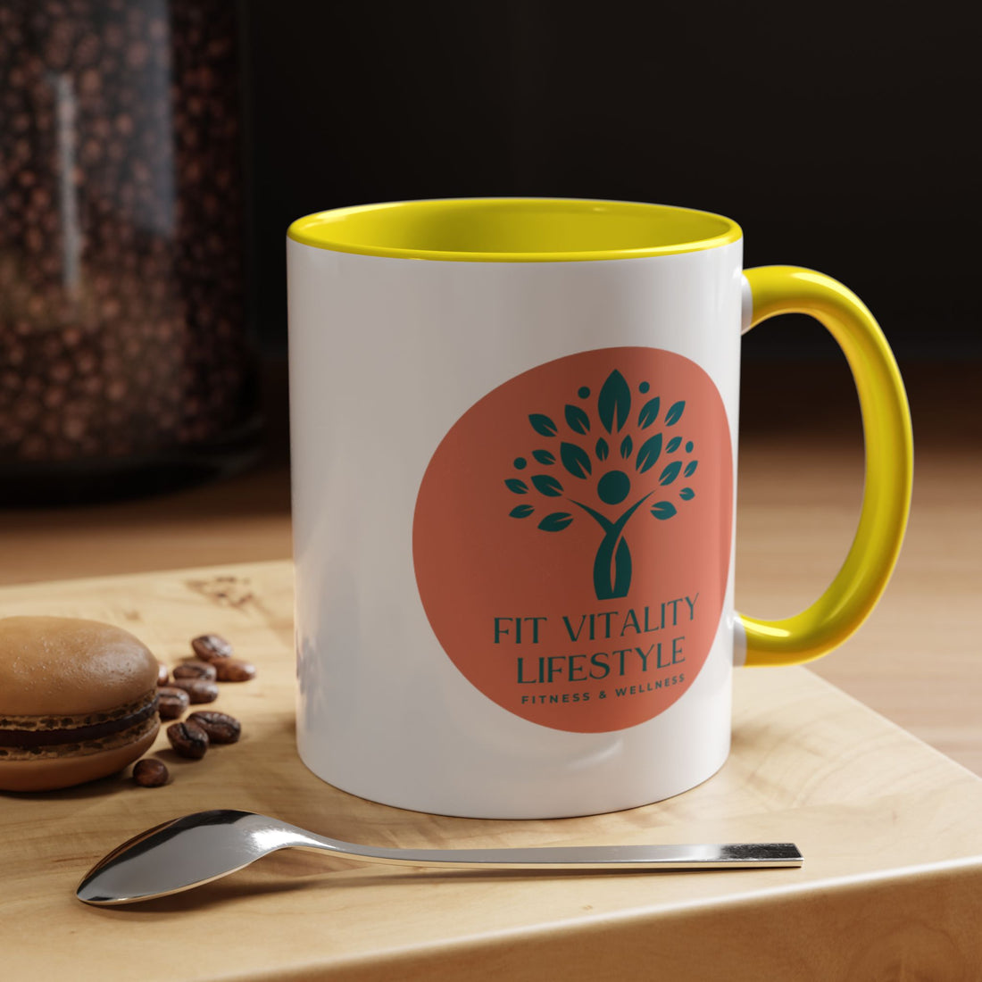 Accent Coffee Mug — Fit Vitality Lifestyle Logo Coffee Cup