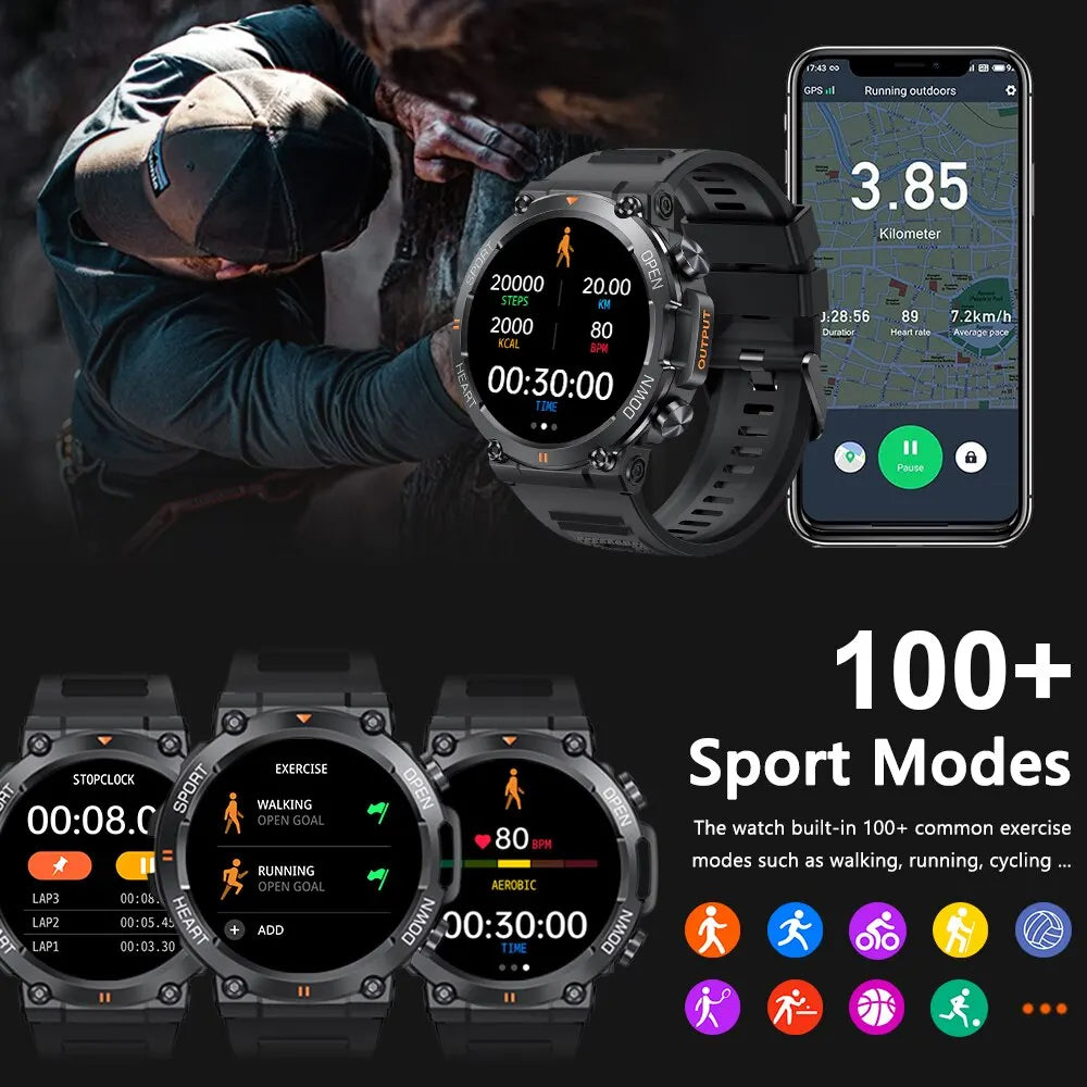 1.39" HD Bluetooth Call Smart Watch – Men’s Fitness Tracker MD56
