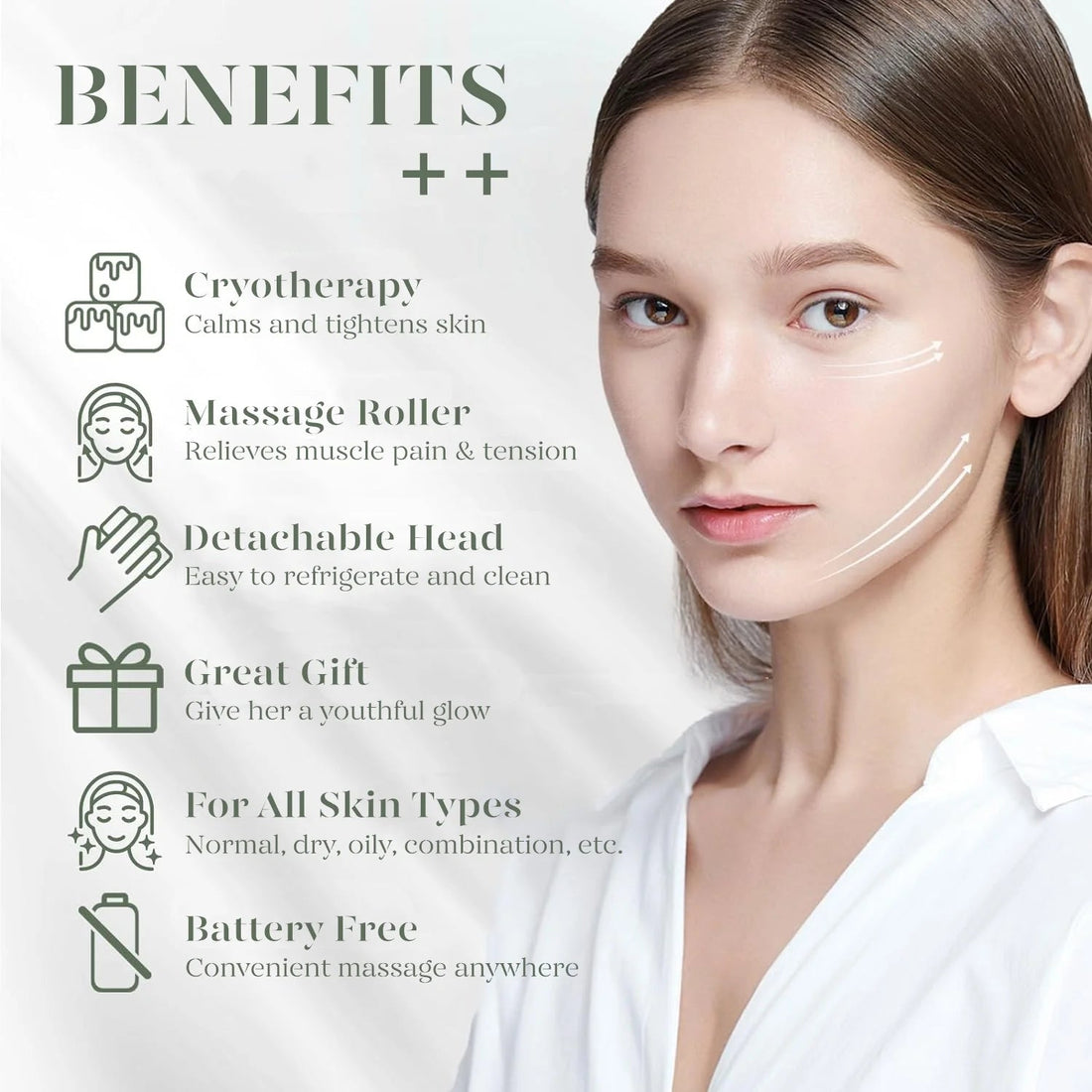 Ice Roller & Gua Sha Face Massager – Pink